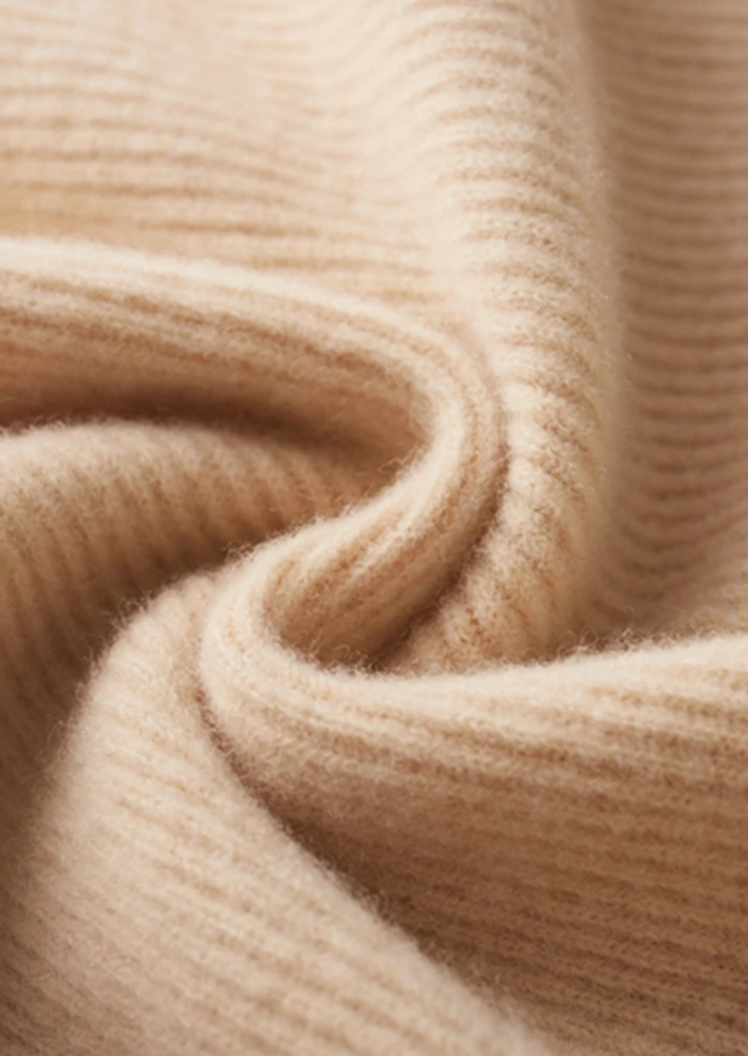 Cardigan com Zíper Canelado em Lã Merino Extrafina