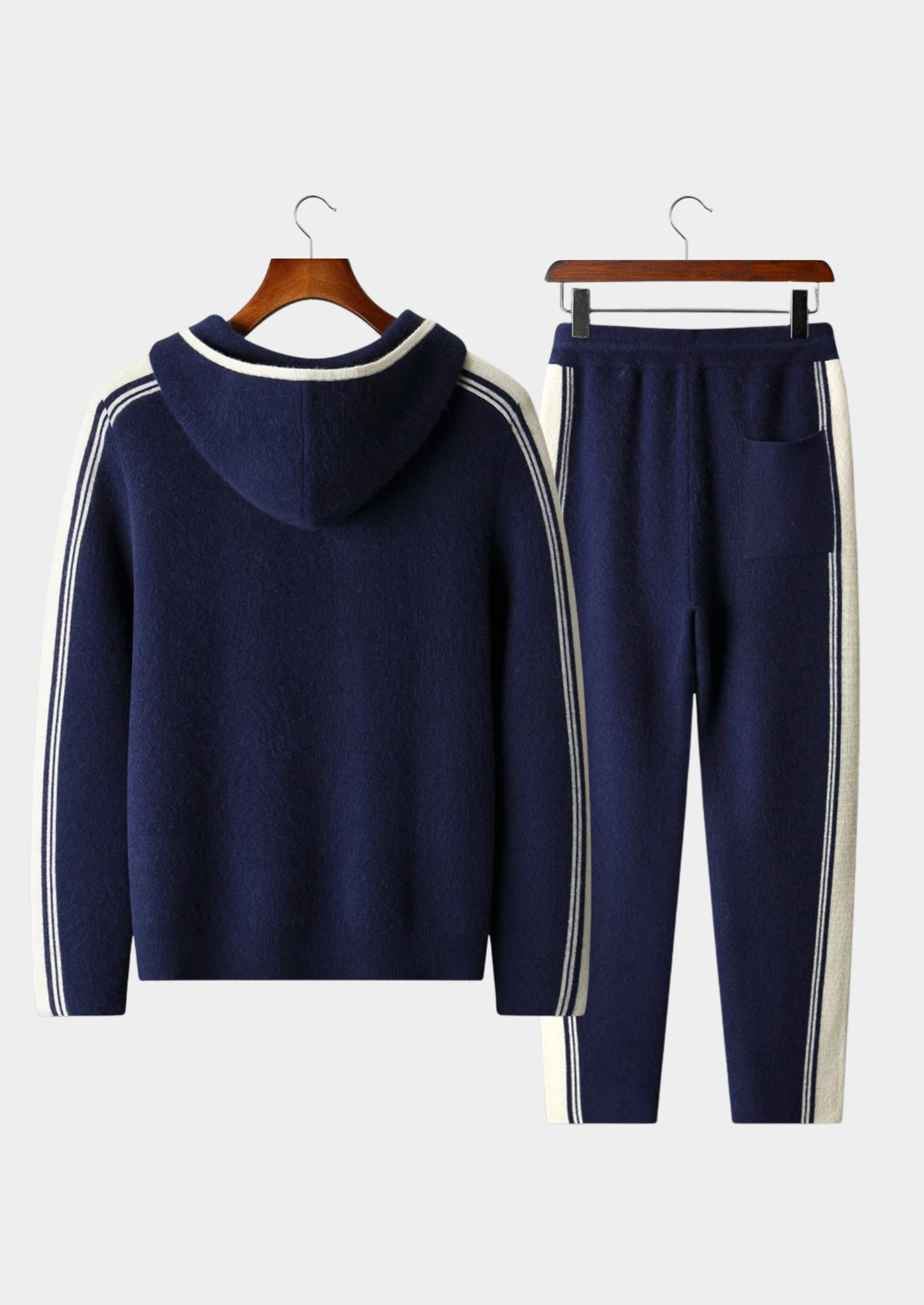 Conjunto Damien em Lã Merino Extrafina Pura Azul-Marinho