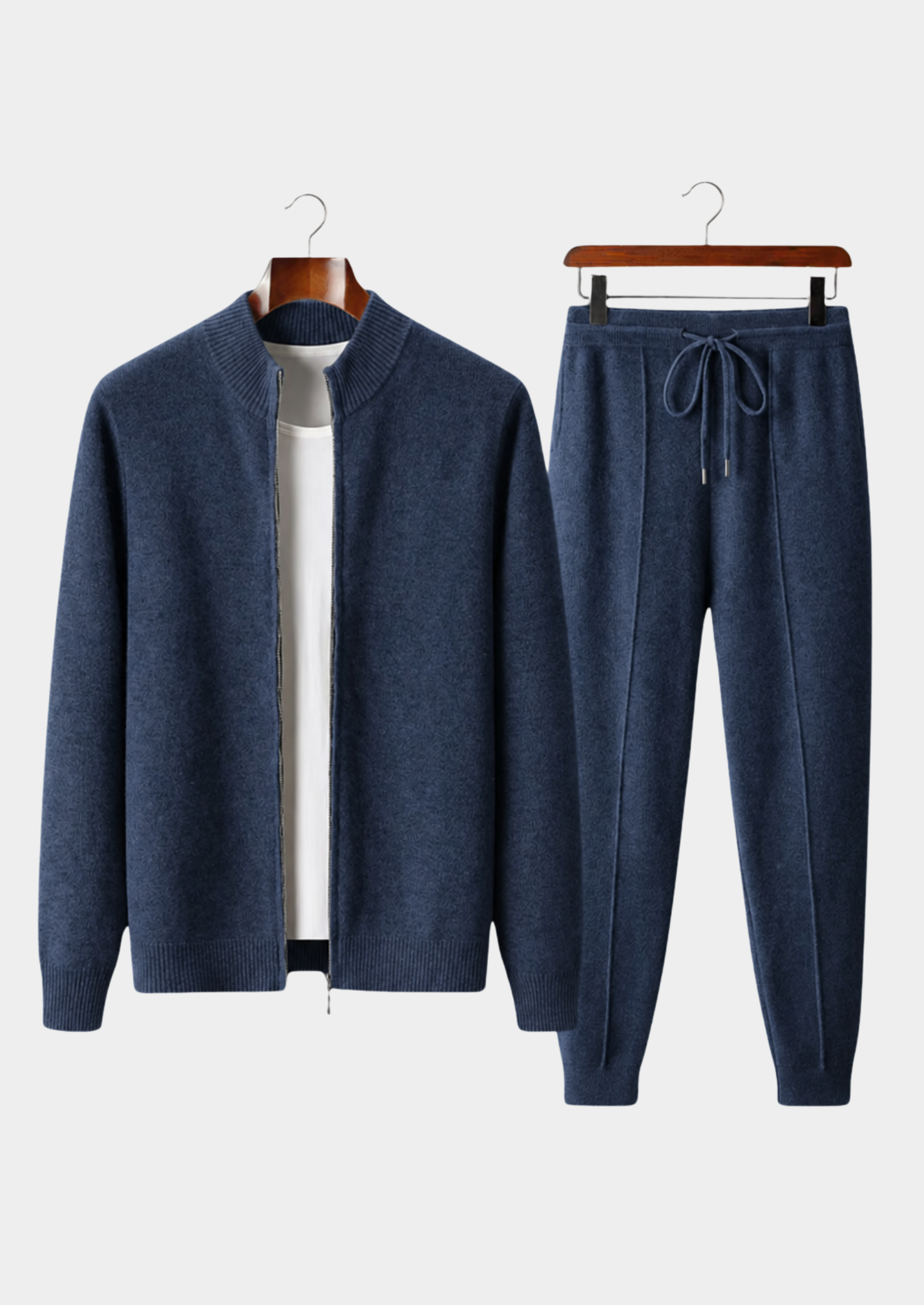 Conjunto Luzzo em Lã Merino Extrafina Pura - Azul-Marinho