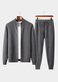 Conjunto Luzzo em Lã Merino Extrafina Pura - Cinza-Escuro