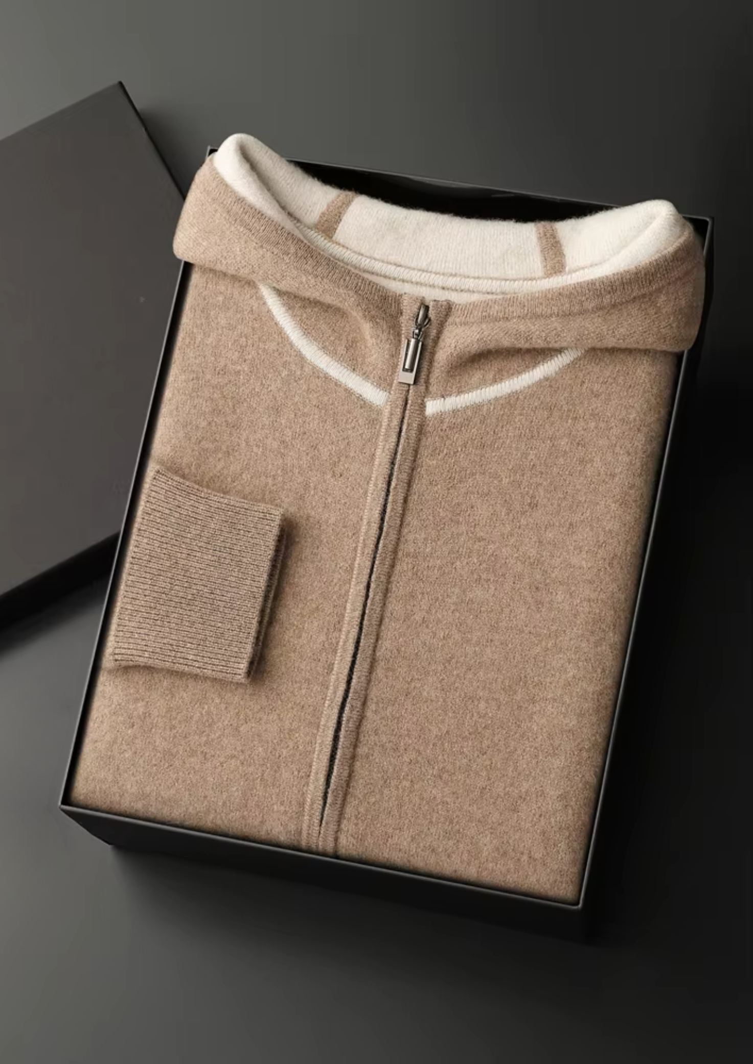 Moletom Premium em Cashmere Bicolor com Zíper