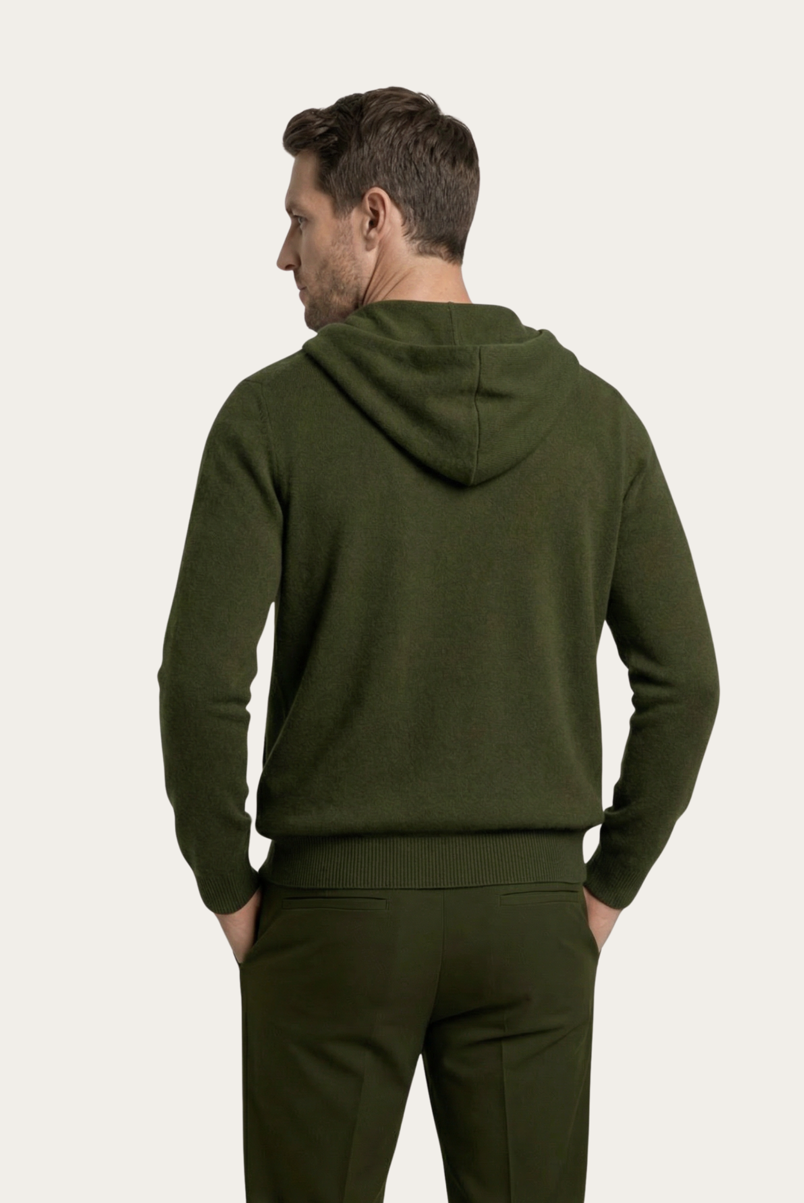 Colete Premium de Cashmere Verde-Oliva