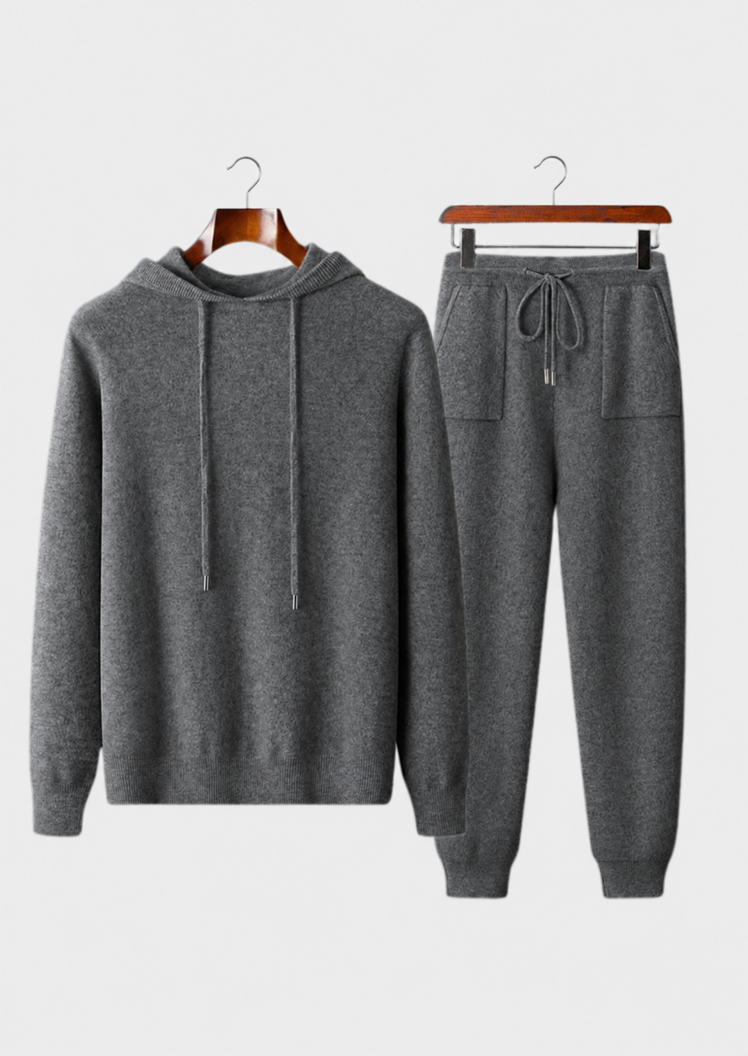 Conjunto de Lazer Alain em Cashmere Premium - Cinza-Escuro