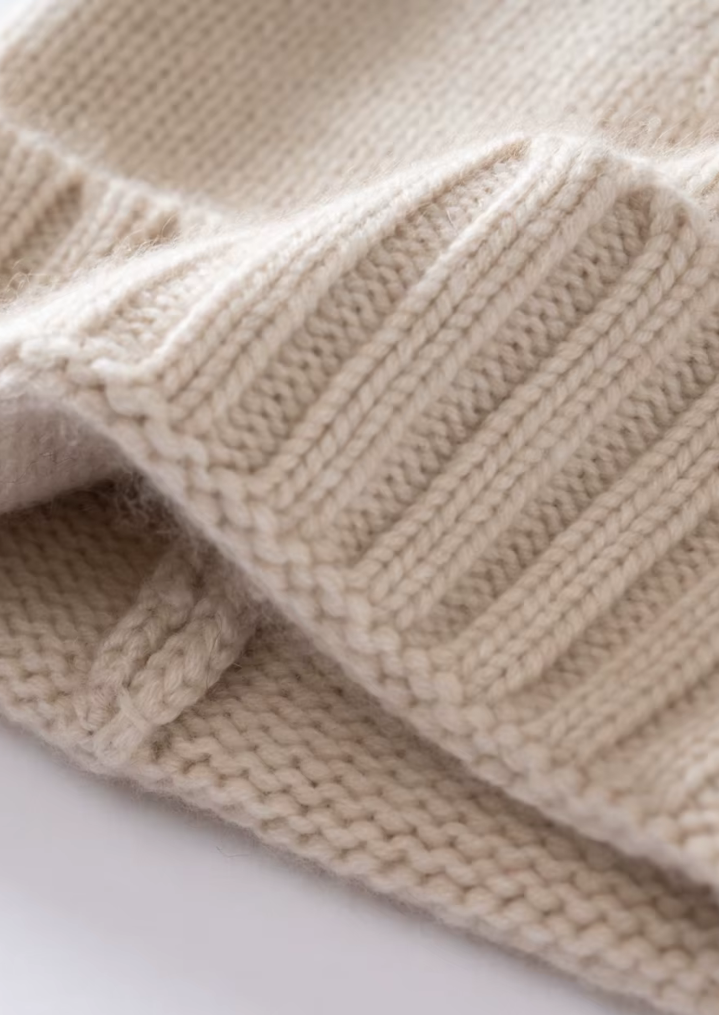 Gorro de Inverno Areia em Cashmere