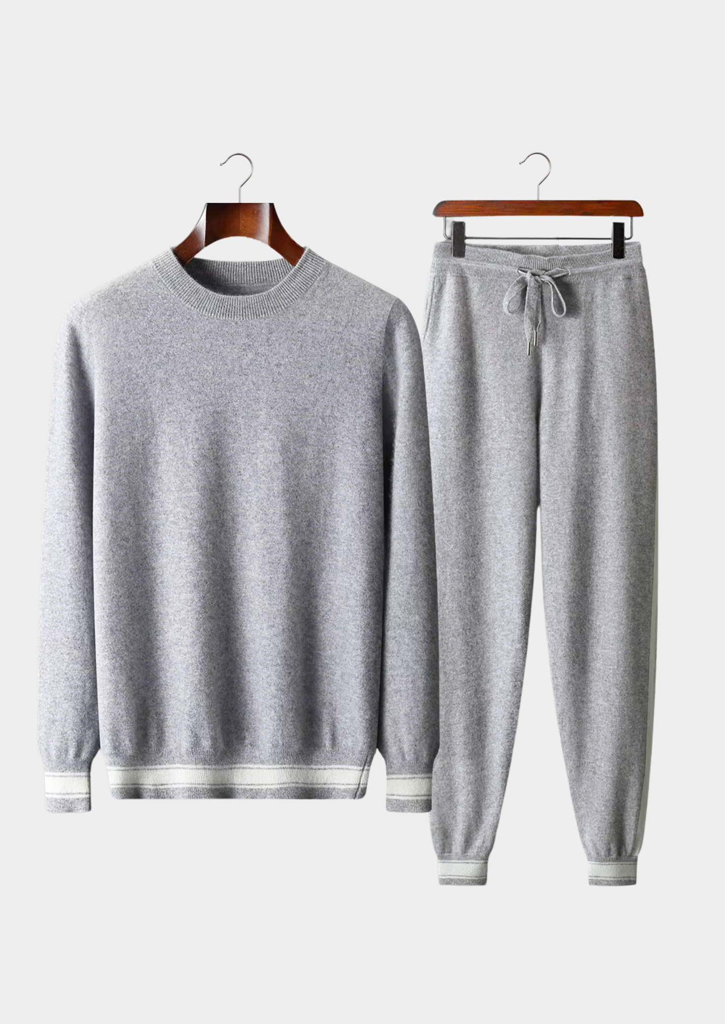Conjunto Vienna Leisure Cinza Claro em Cashmere Premium