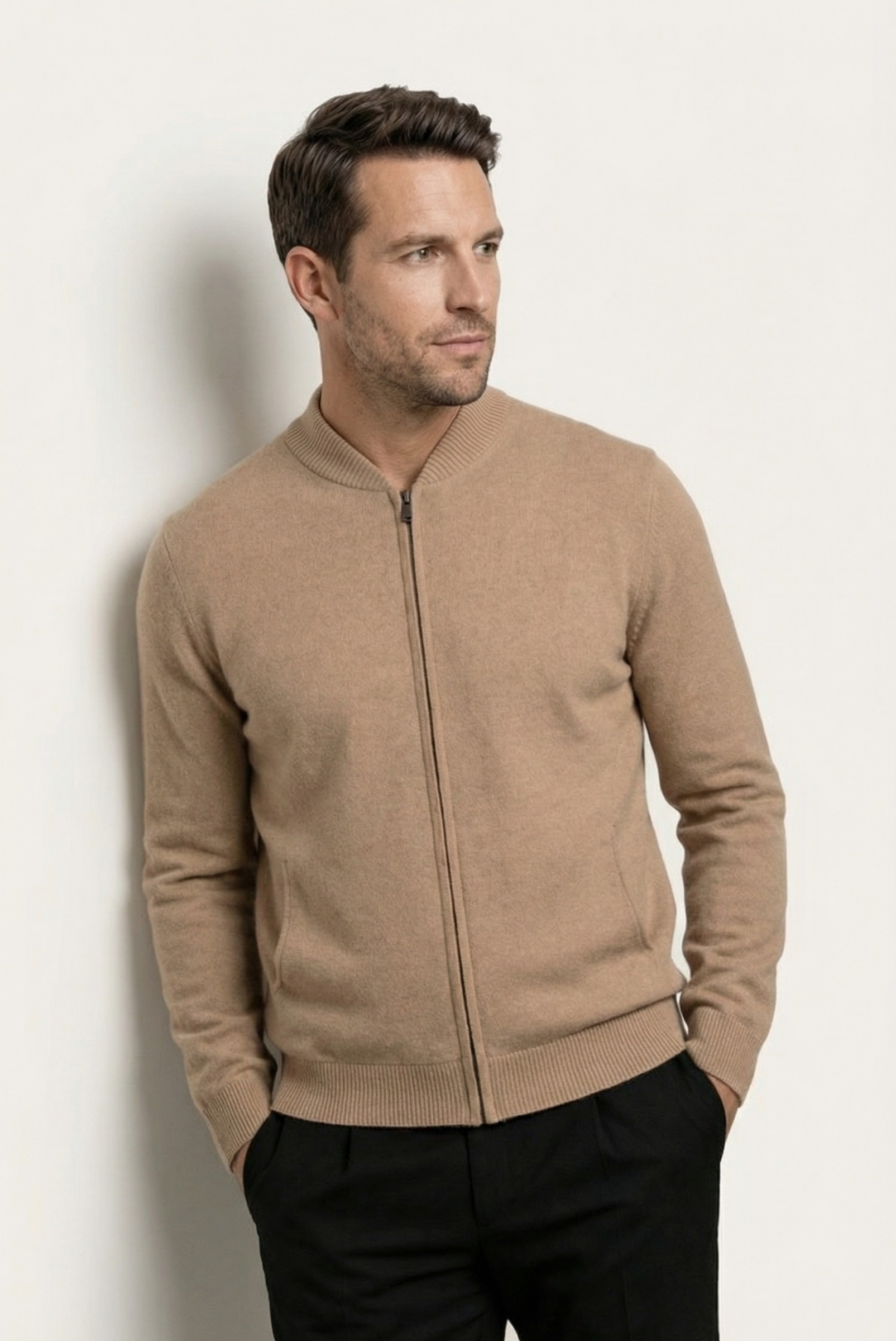 Suéter de Cashmere Camelo