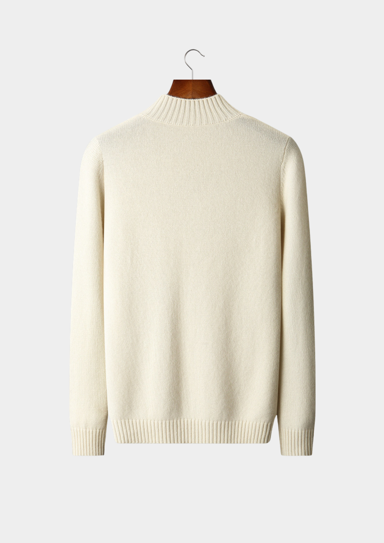 Suéter Gola Alta Estampado Puro Cashmere Marfim