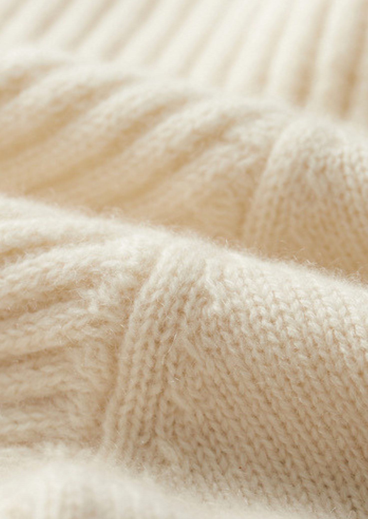 Suéter Gola Alta Estampado Puro Cashmere Marfim
