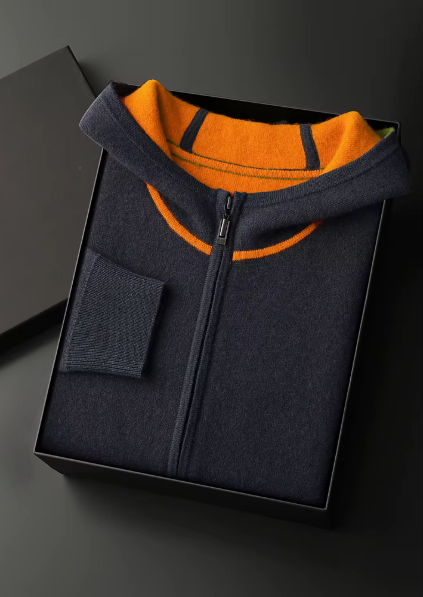 Moletom Premium em Cashmere Bicolor com Zíper