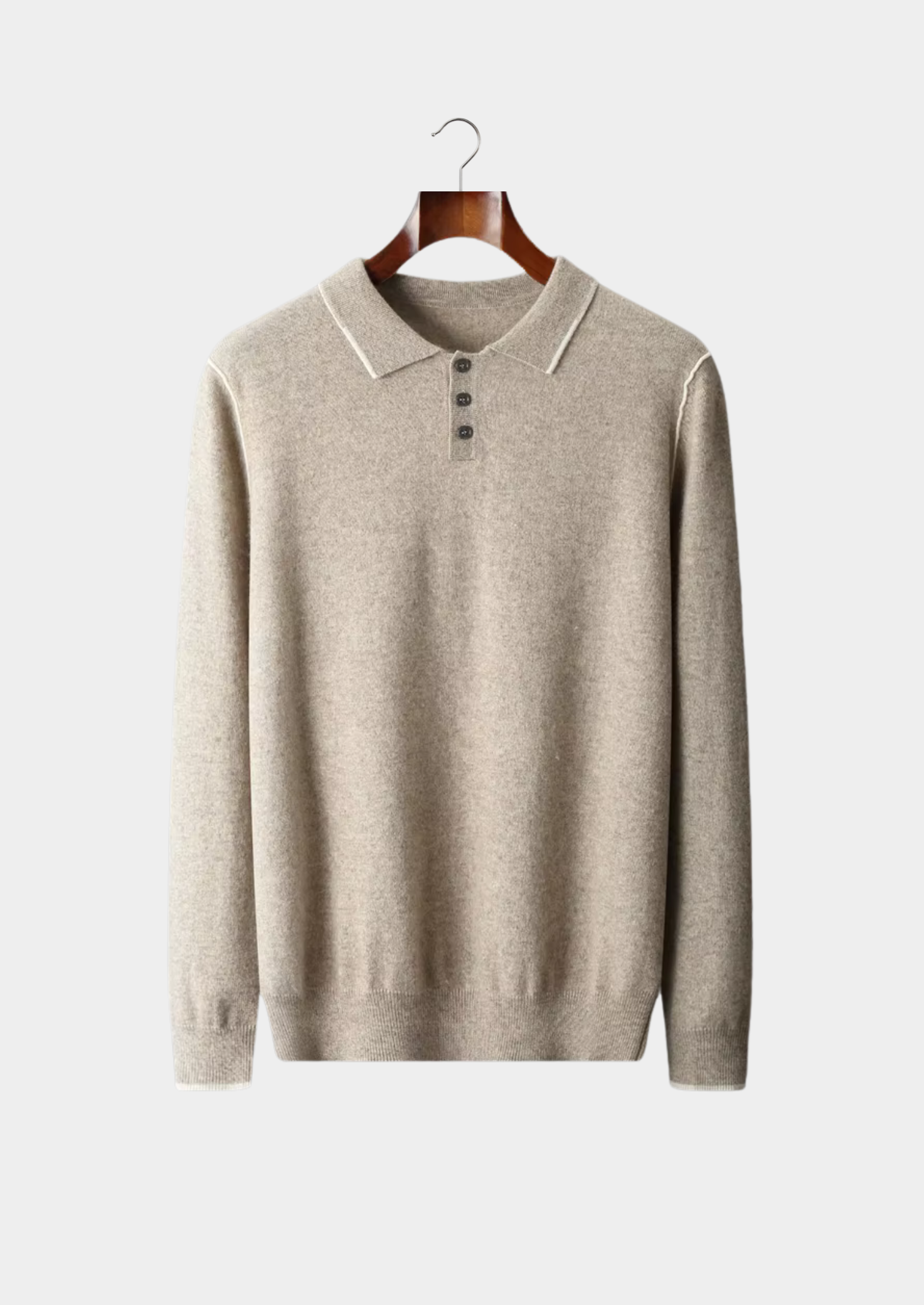 POLO BICOLOR COM BOTÕES EM CASHMERE PREMIUM