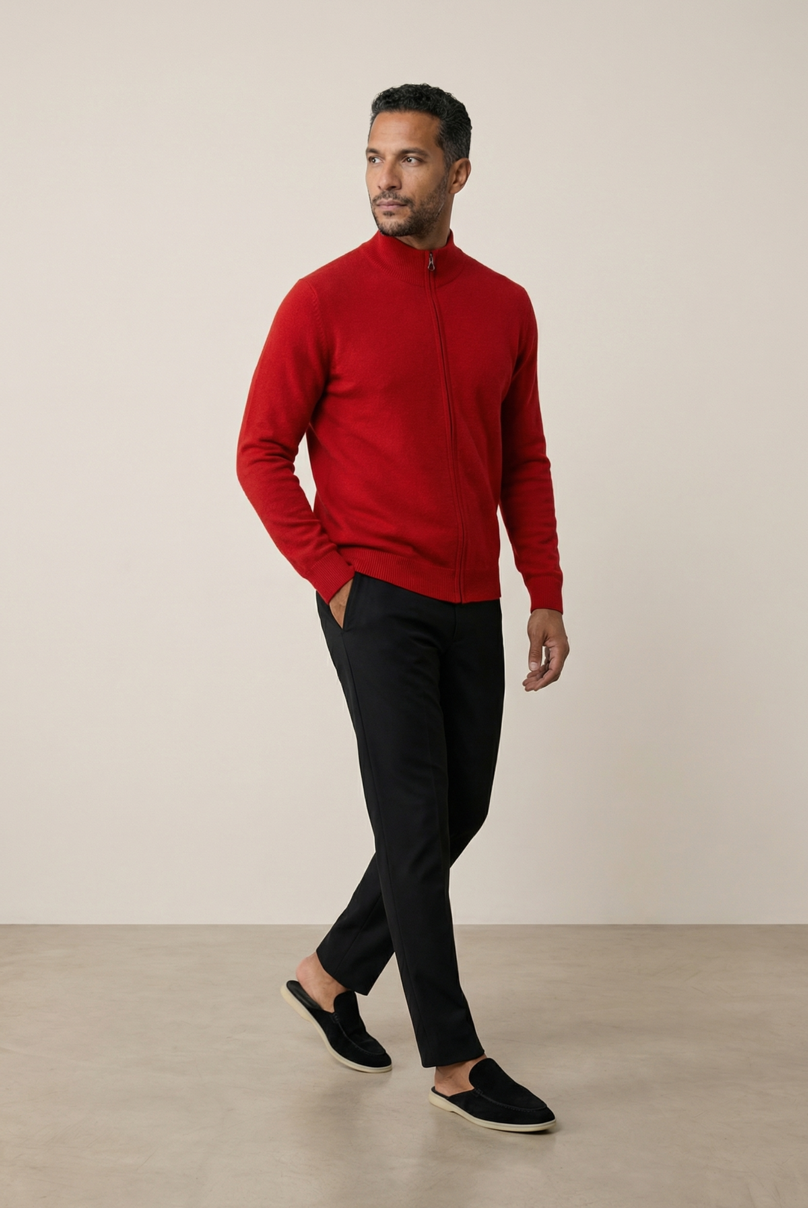 Cardigan de Cashmere Dupla Face Vermelho