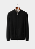 CARDIGAN DUPLO ZÍPER EM CASHMERE PURO PRETO