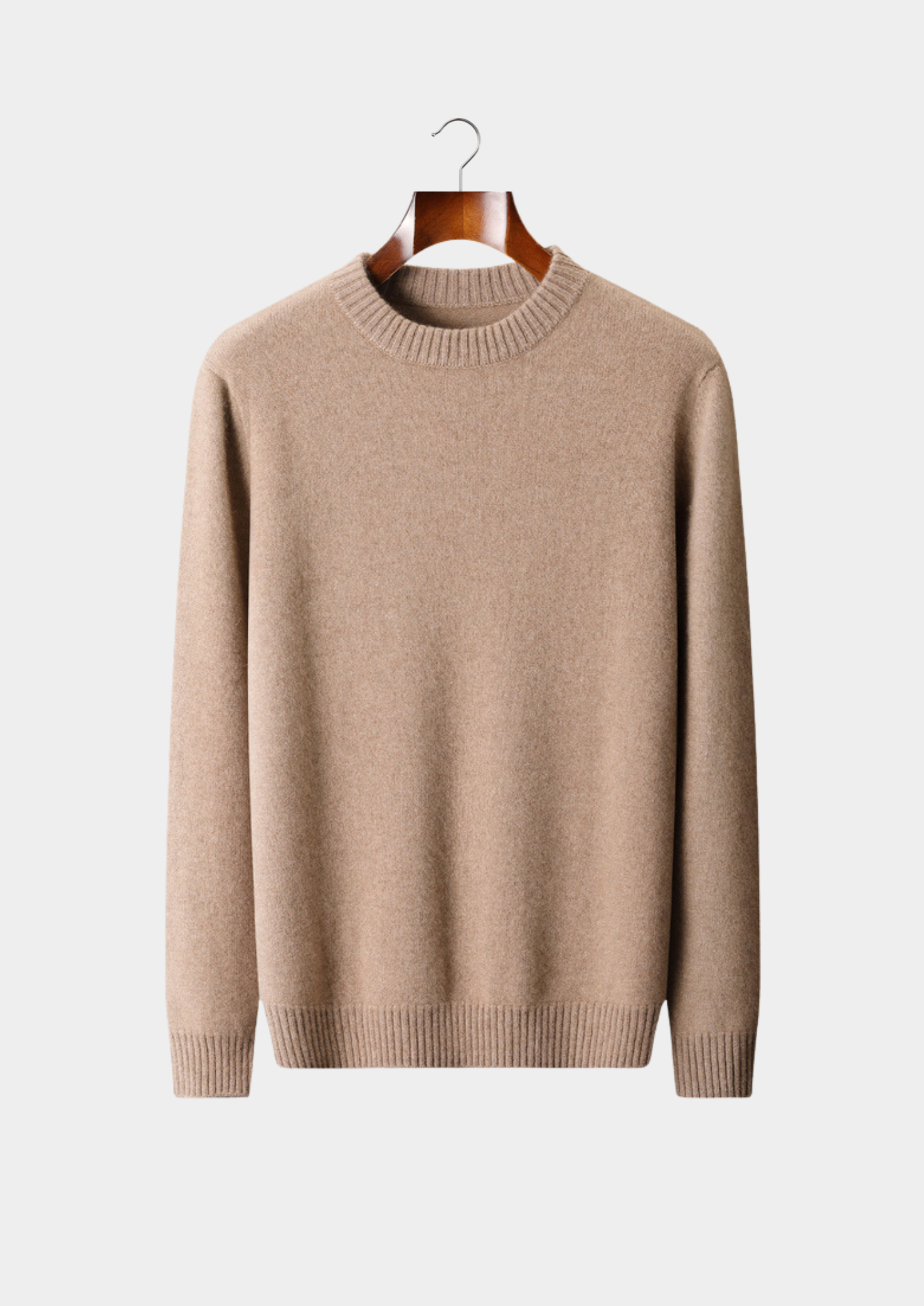 Suéter Gola Careca Essencial Puro Cashmere Bege