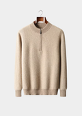 Suéter Premium Cashmere Estampado com Meio Zíper