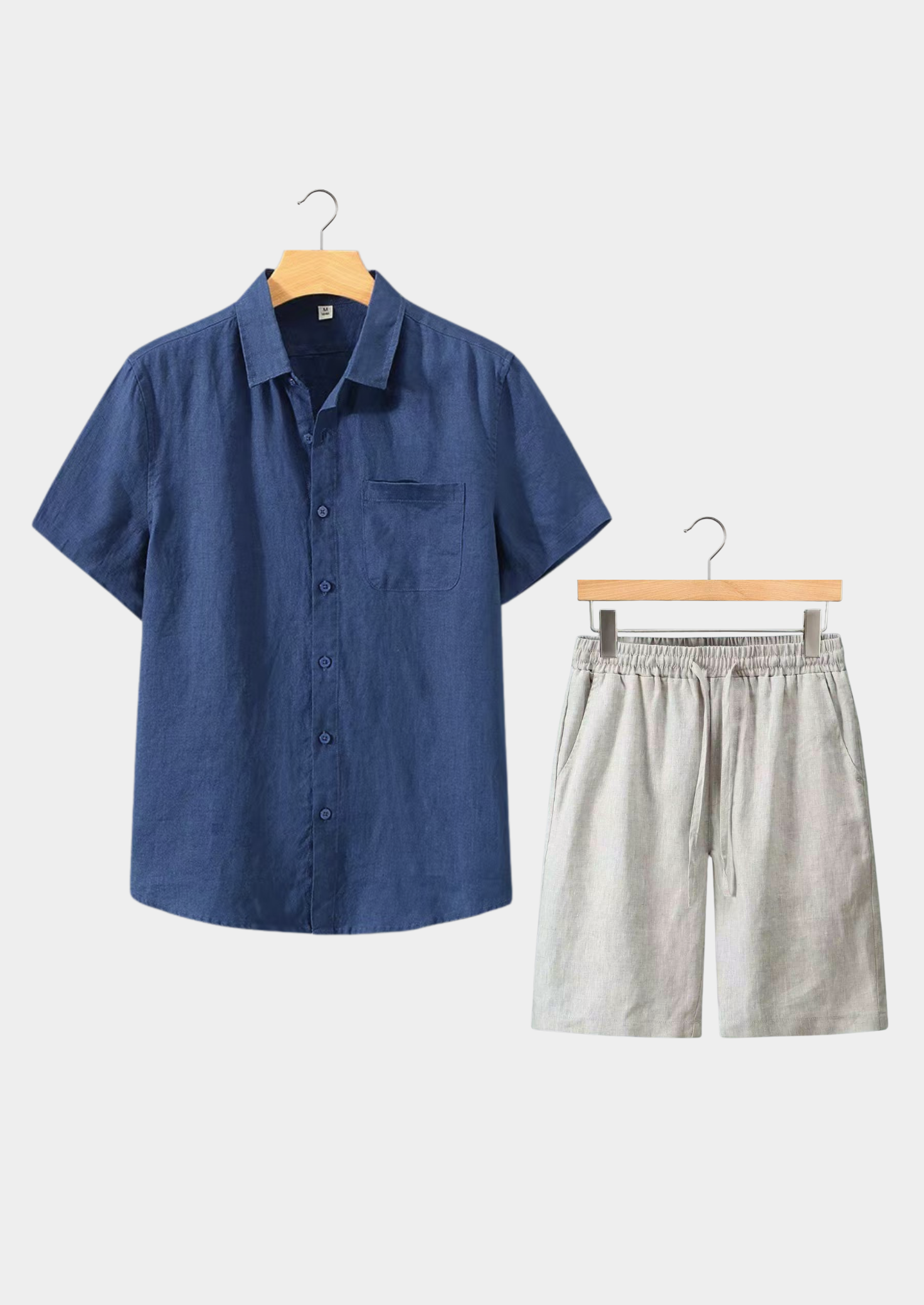 CONJUNTO DE VERÃO DOLCEVITA MANGA CURTA - AZUL MARINHO/BEGE