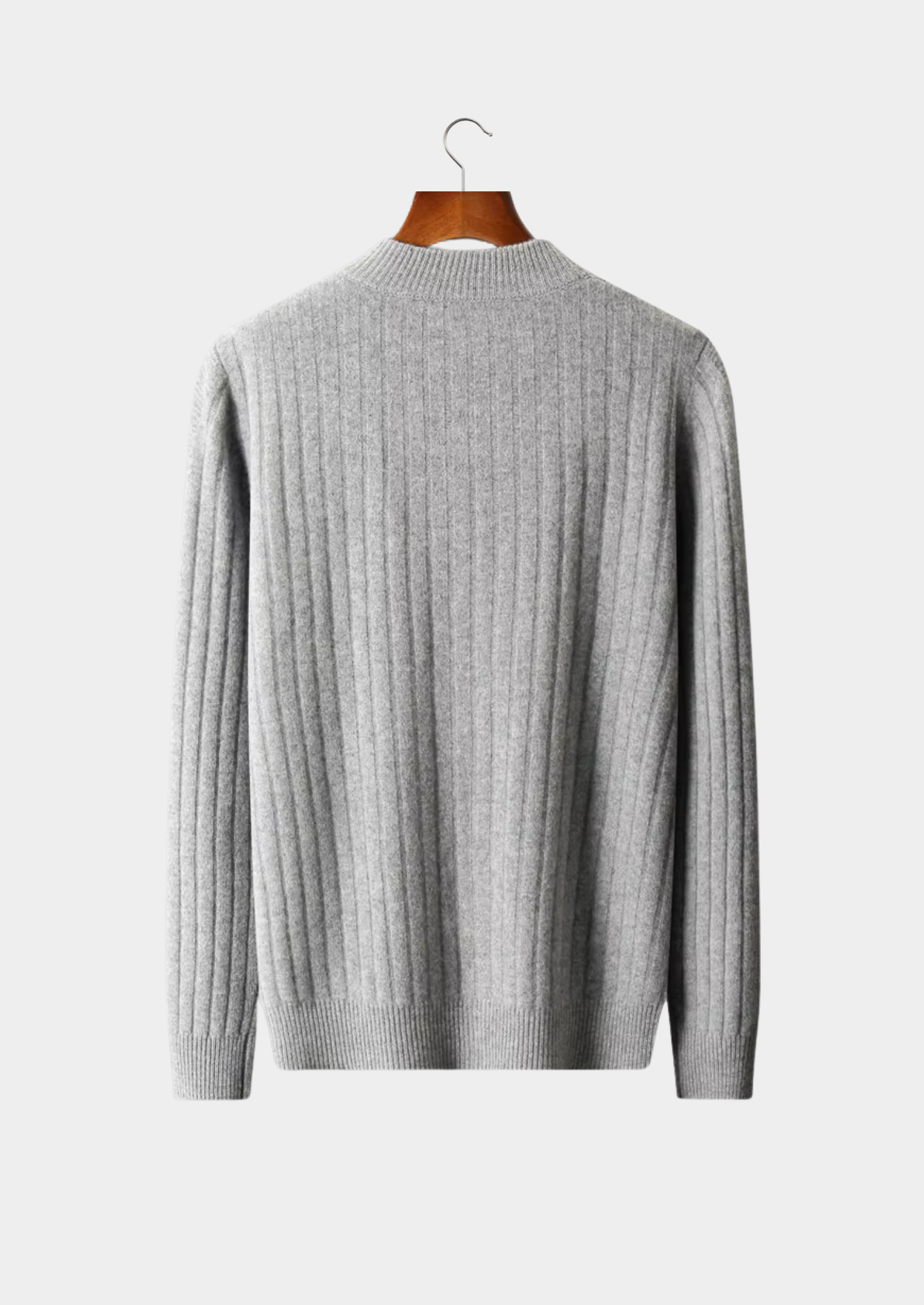 Cardigan com Zíper Estampado em Lã Merino Extrafina