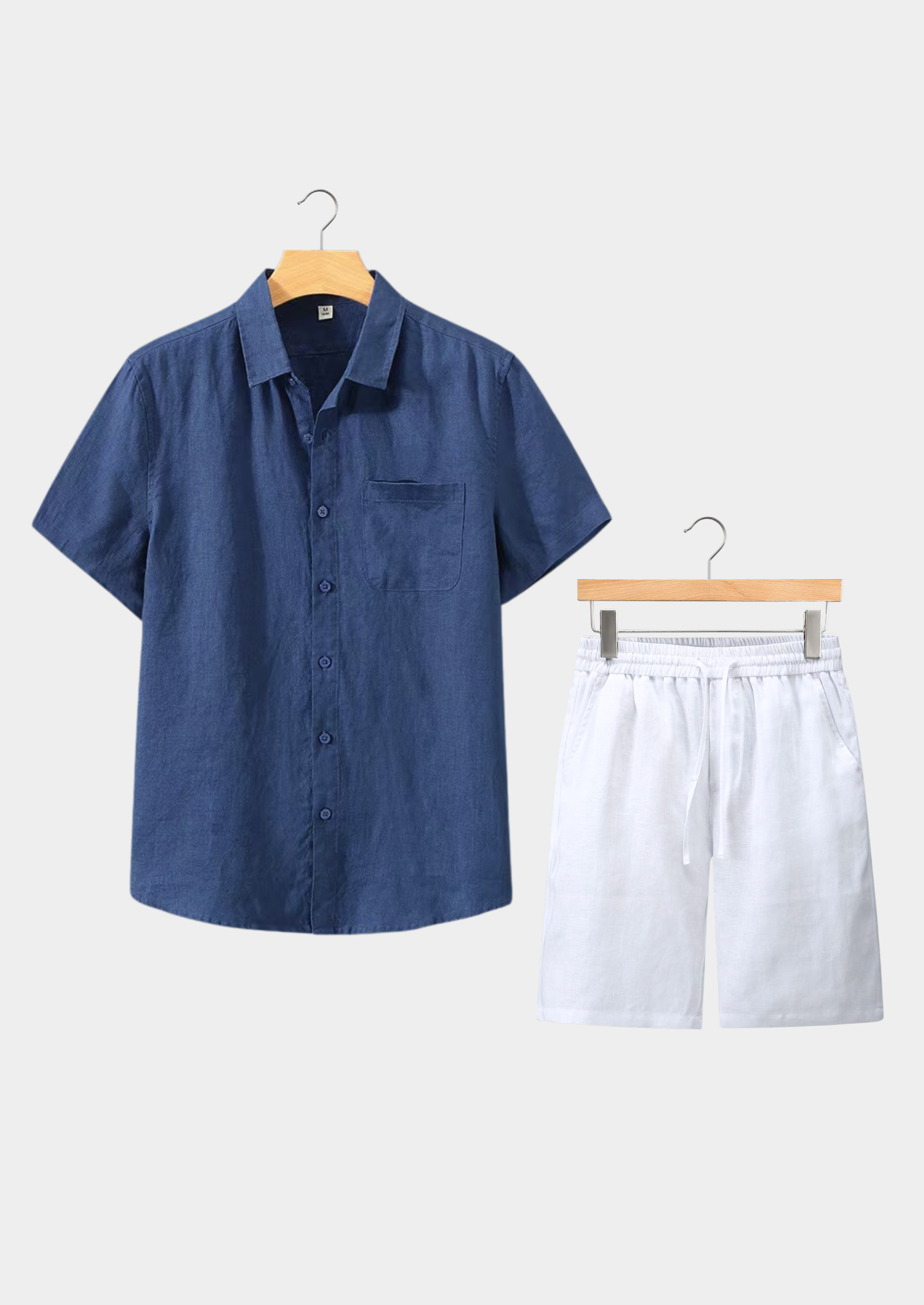 CONJUNTO DOLCEVITA MANGA CURTA VERÃO - AZUL MARINHO/BRANCO