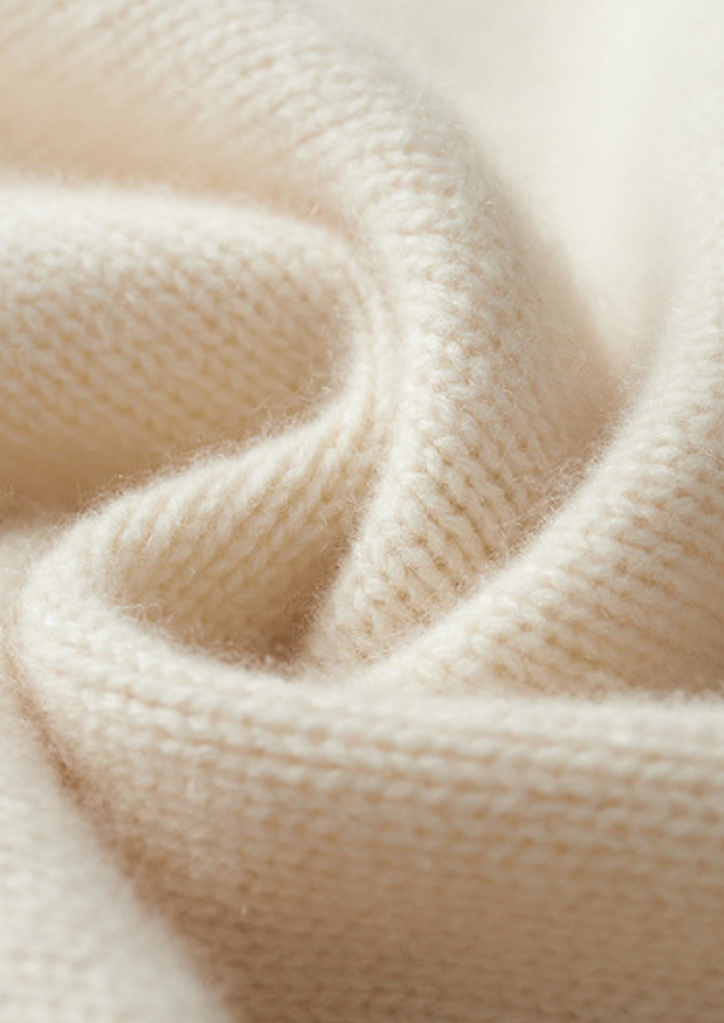 Gola Rolê Essencial de Cashmere Puro Marfim
