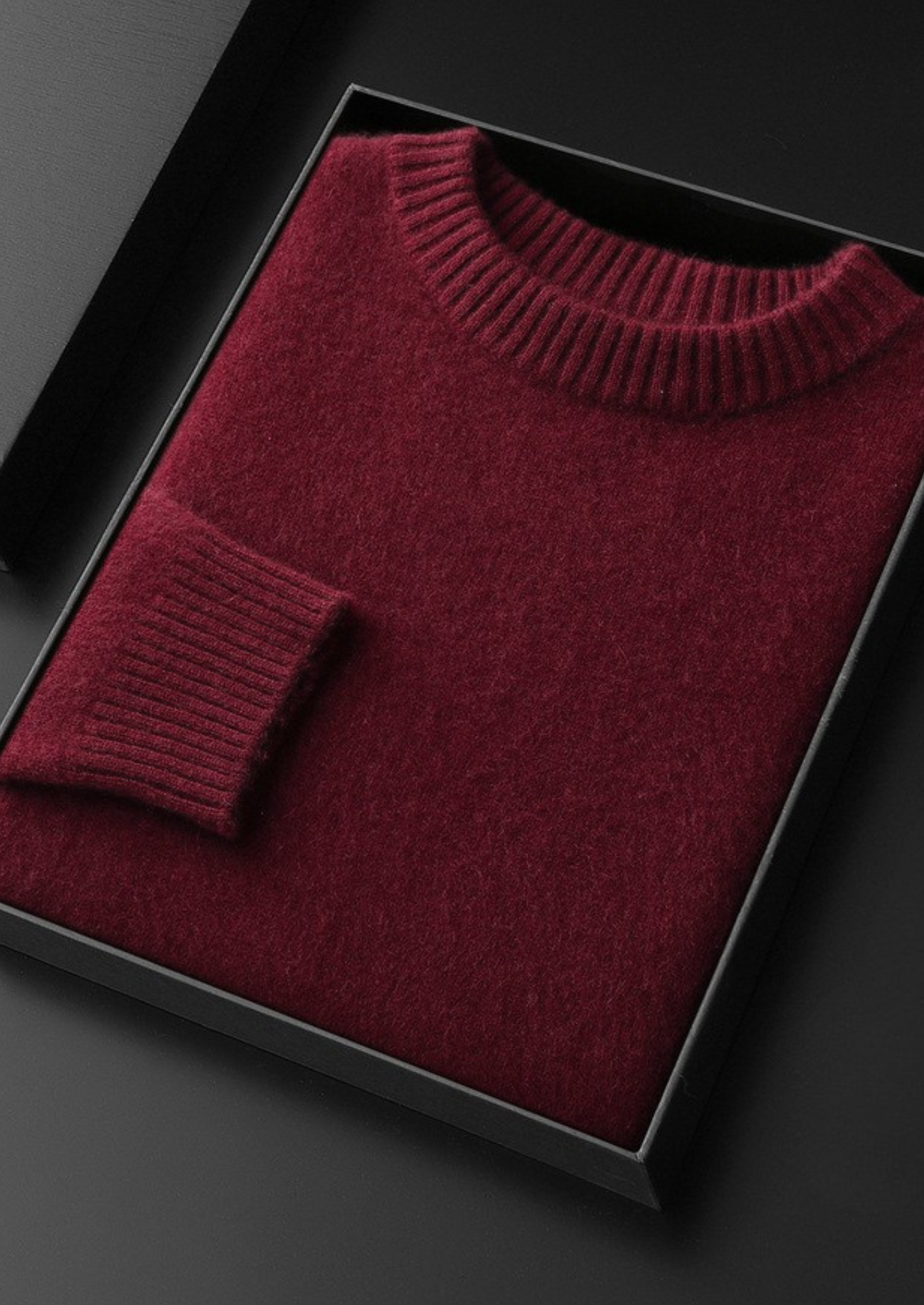Suéter Gola Careca Essencial Puro Cashmere Bordô
