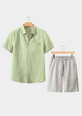 CONJUNTO DE VERÃO DOLCEVITA MANGA CURTA - VERDE MENTA/BEGE