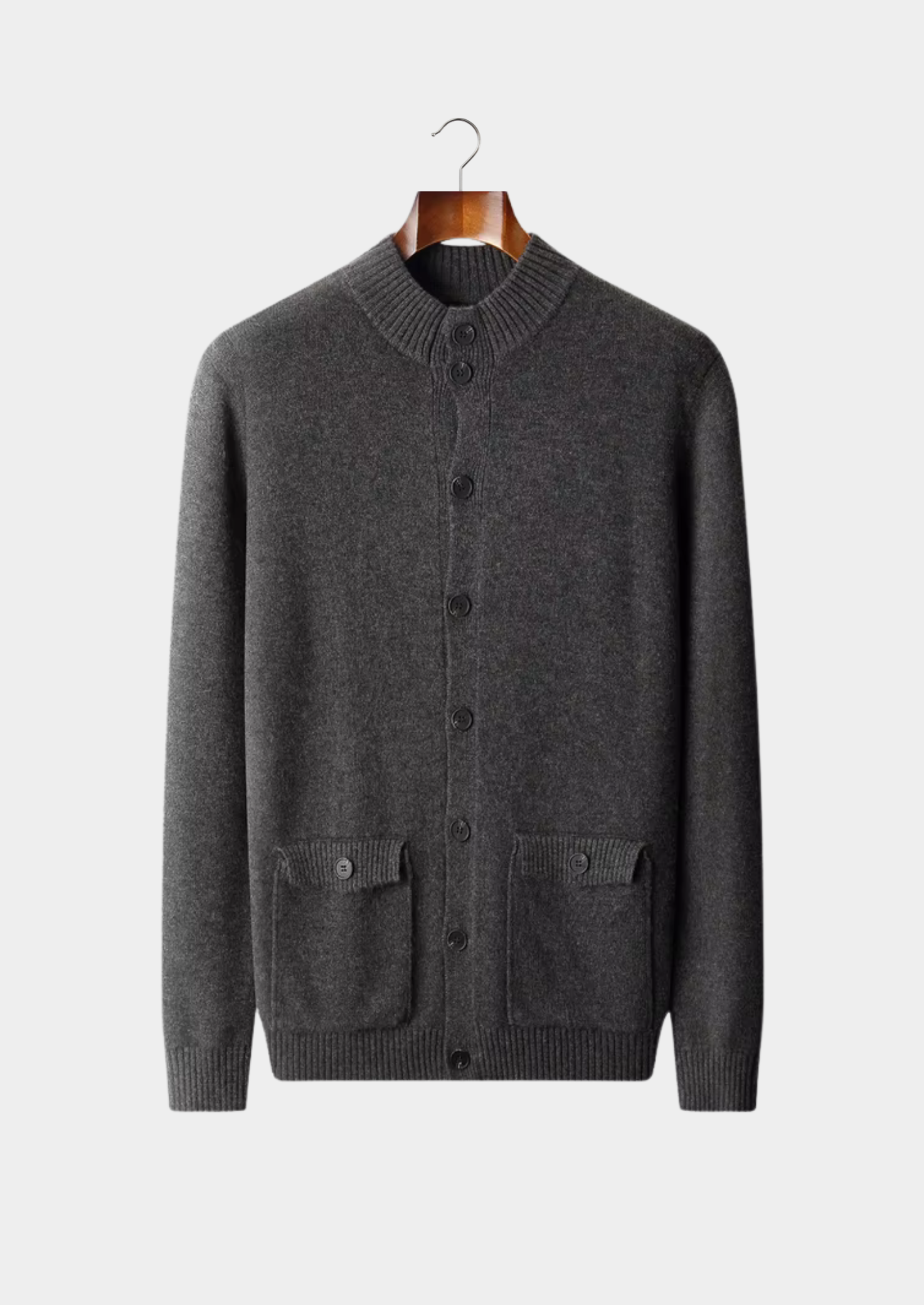 Cardigan com Botões em Lã Merino Extrafina