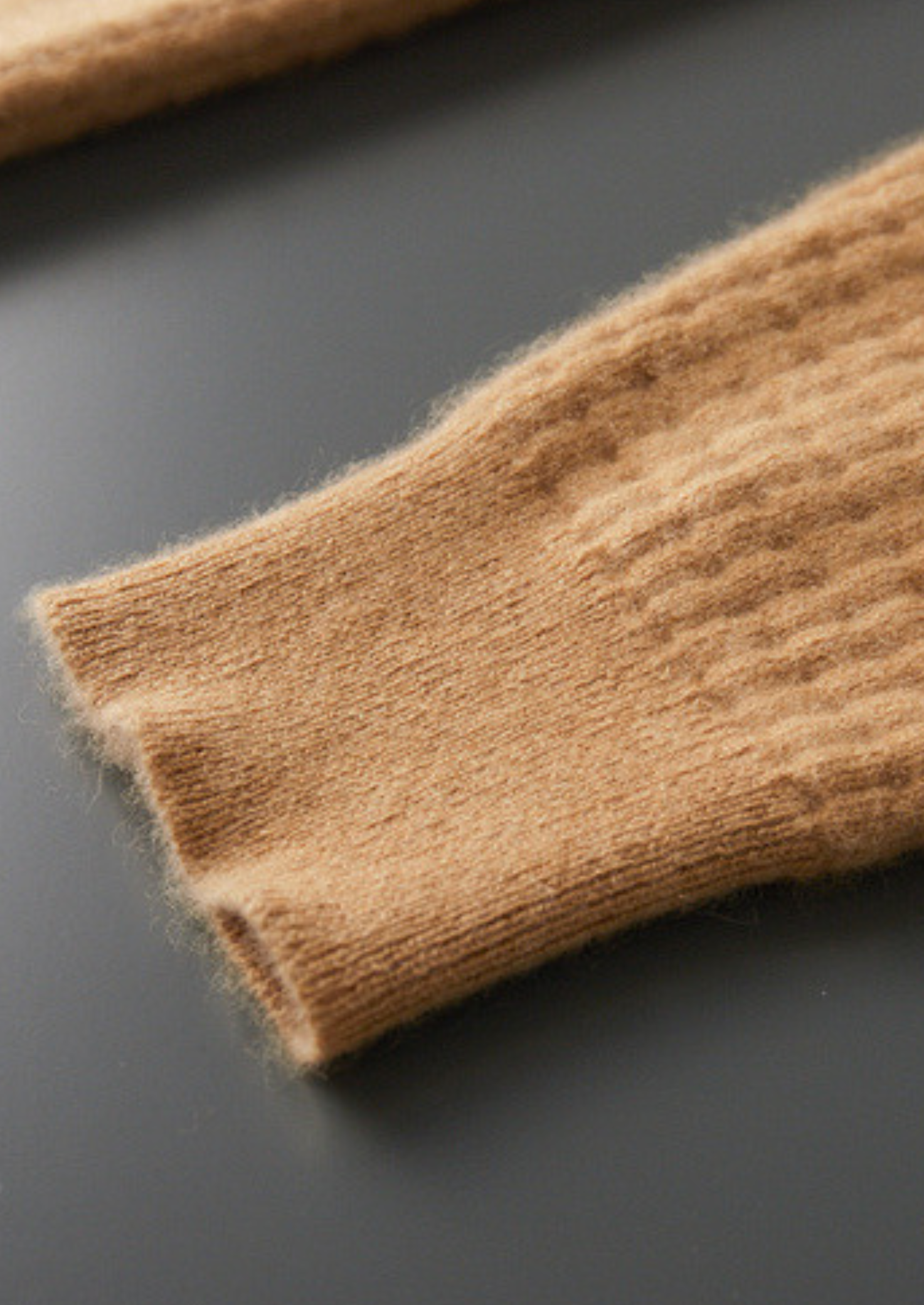 Cardigã Texturizado com Botões em Cashmere Puro Caramelo