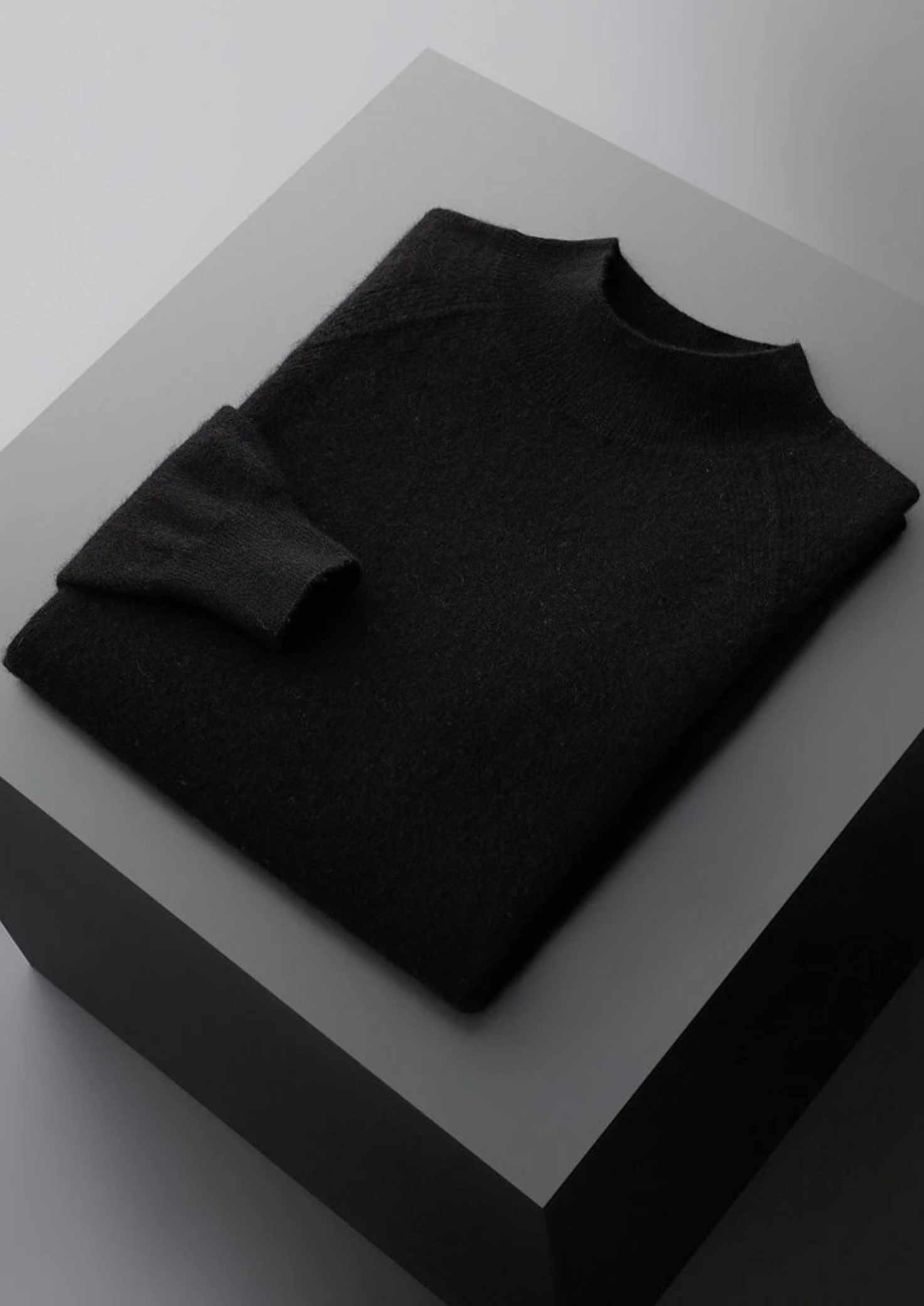 Gola Alta Raglan em Lã Merino Extrafina Pura