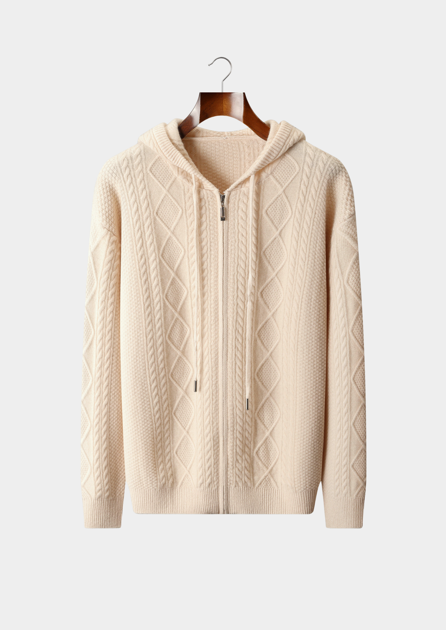 Moletom com Zíper de Inverno em Lã Merino Extrafina