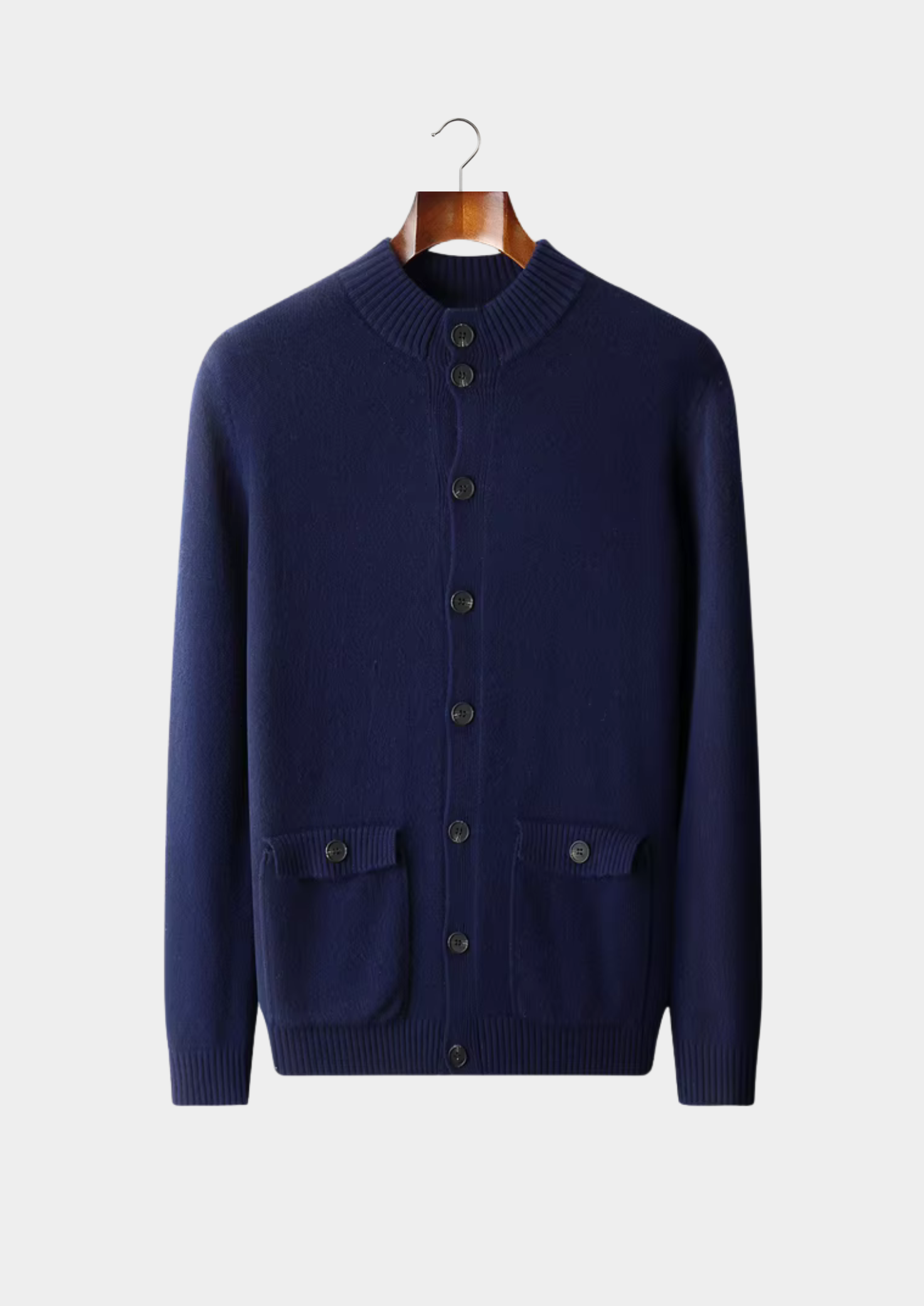 Cardigan com Botões em Lã Merino Extrafina