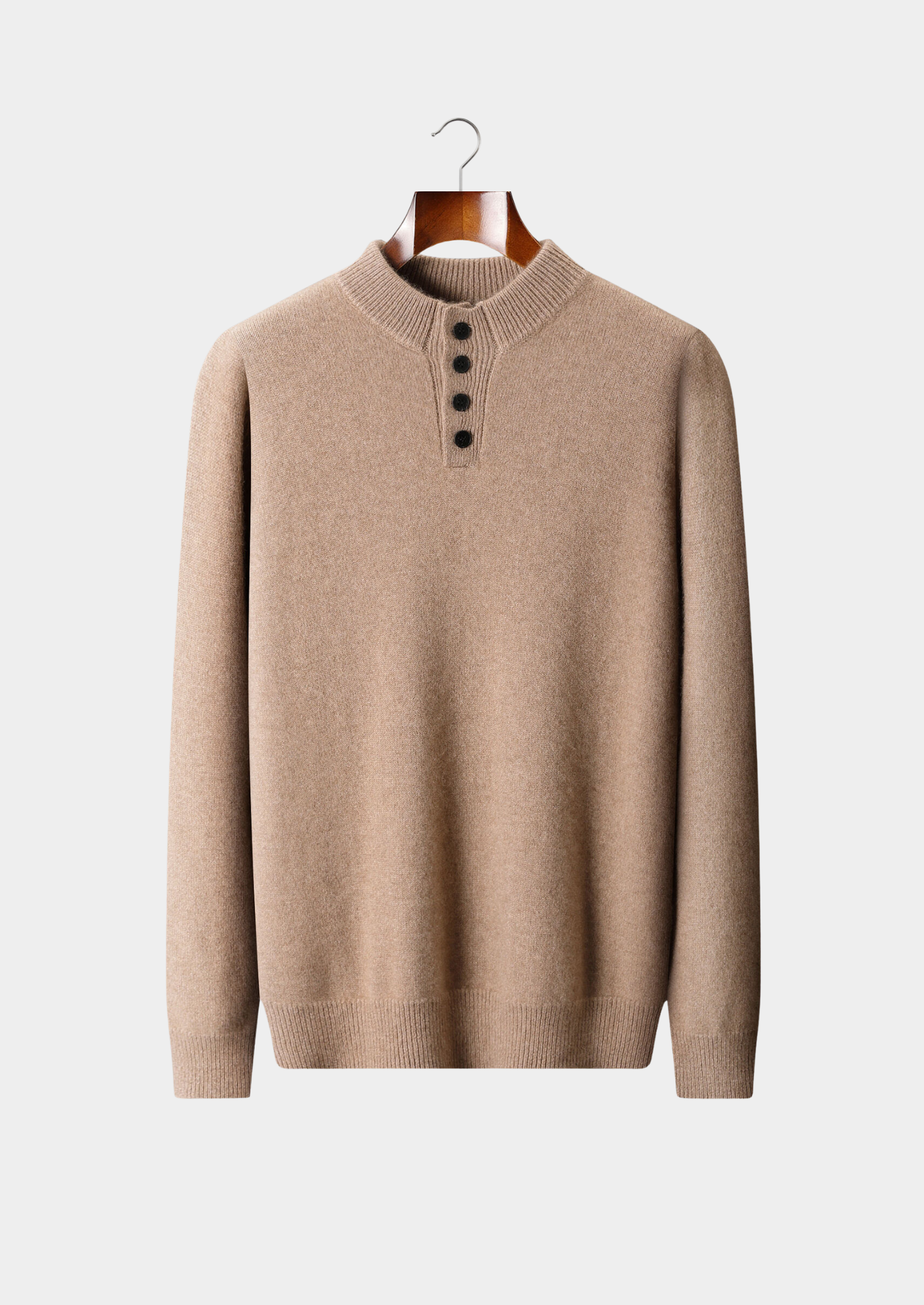 SUÉTER COM BOTÕES EM CASHMERE PURO BEGE
