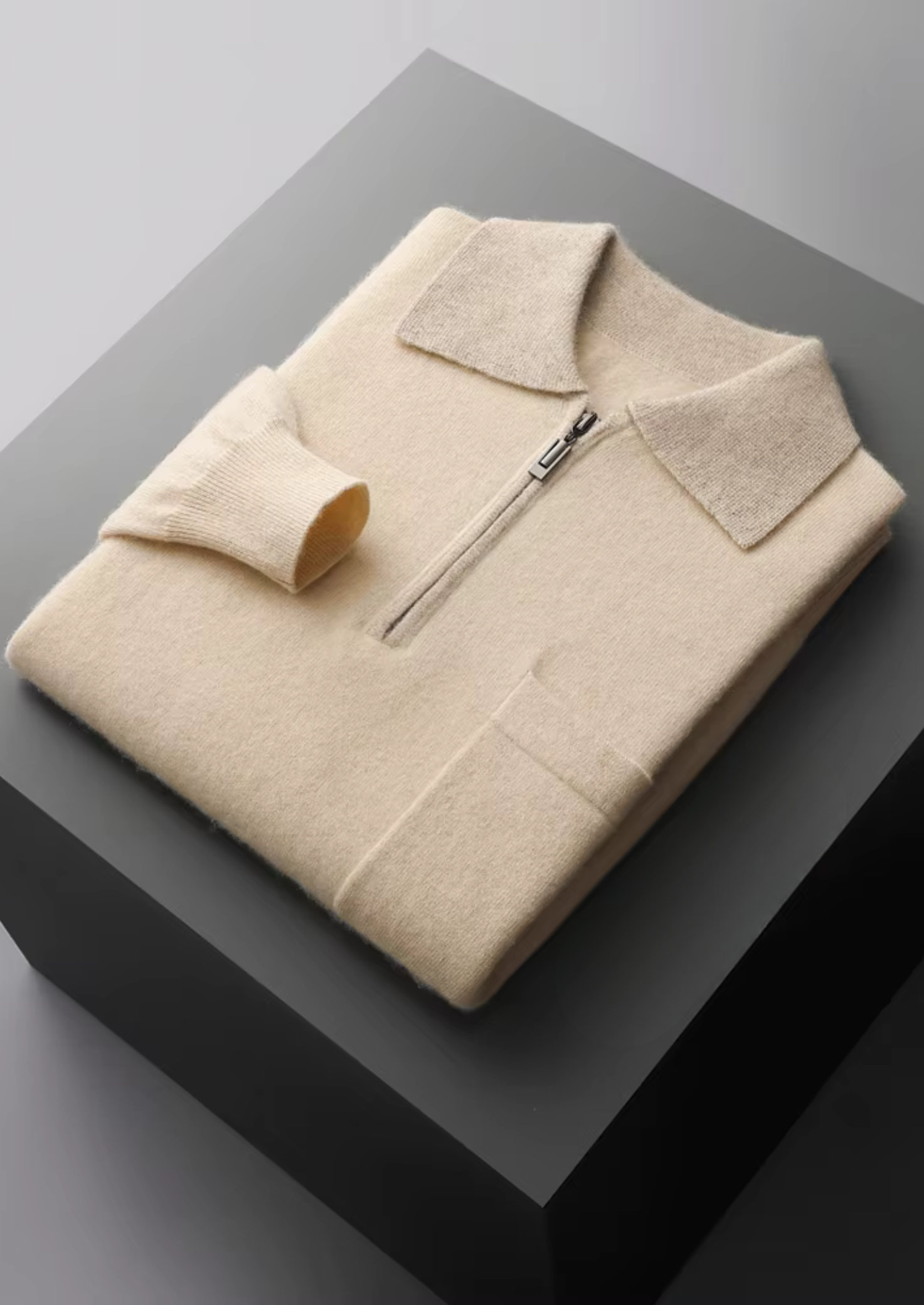Polo Premium Cashmere Bicolor com Zíper