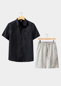 CONJUNTO DOLCEVITA MANGA CURTA VERÃO - PRETO/BEGE