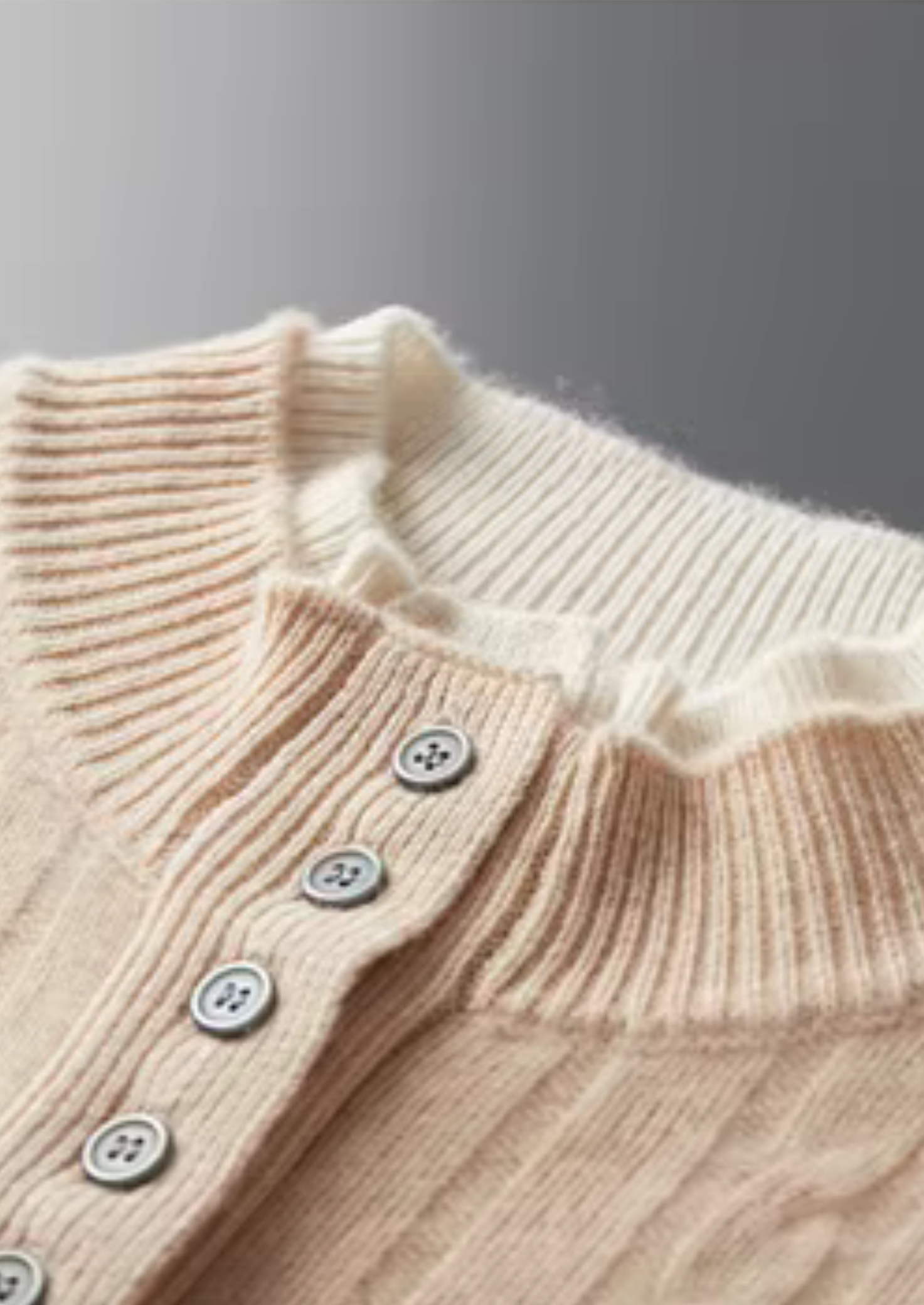 Suéter Henley Trançado em Lã Merino Extrafina