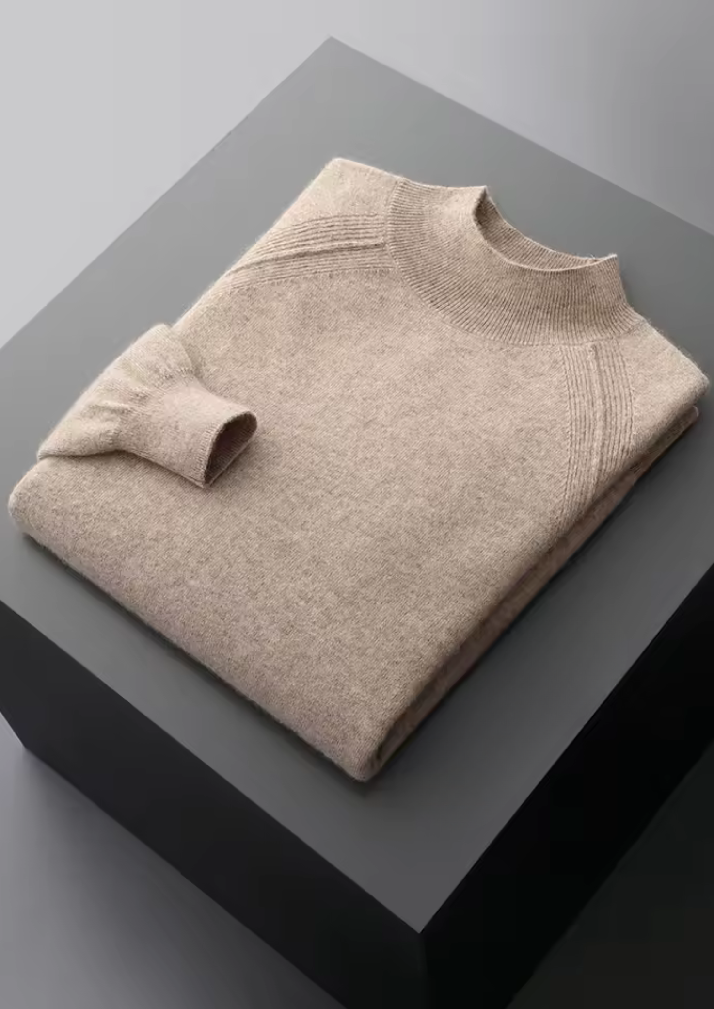 Gola Alta Raglan em Lã Merino Extrafina Pura