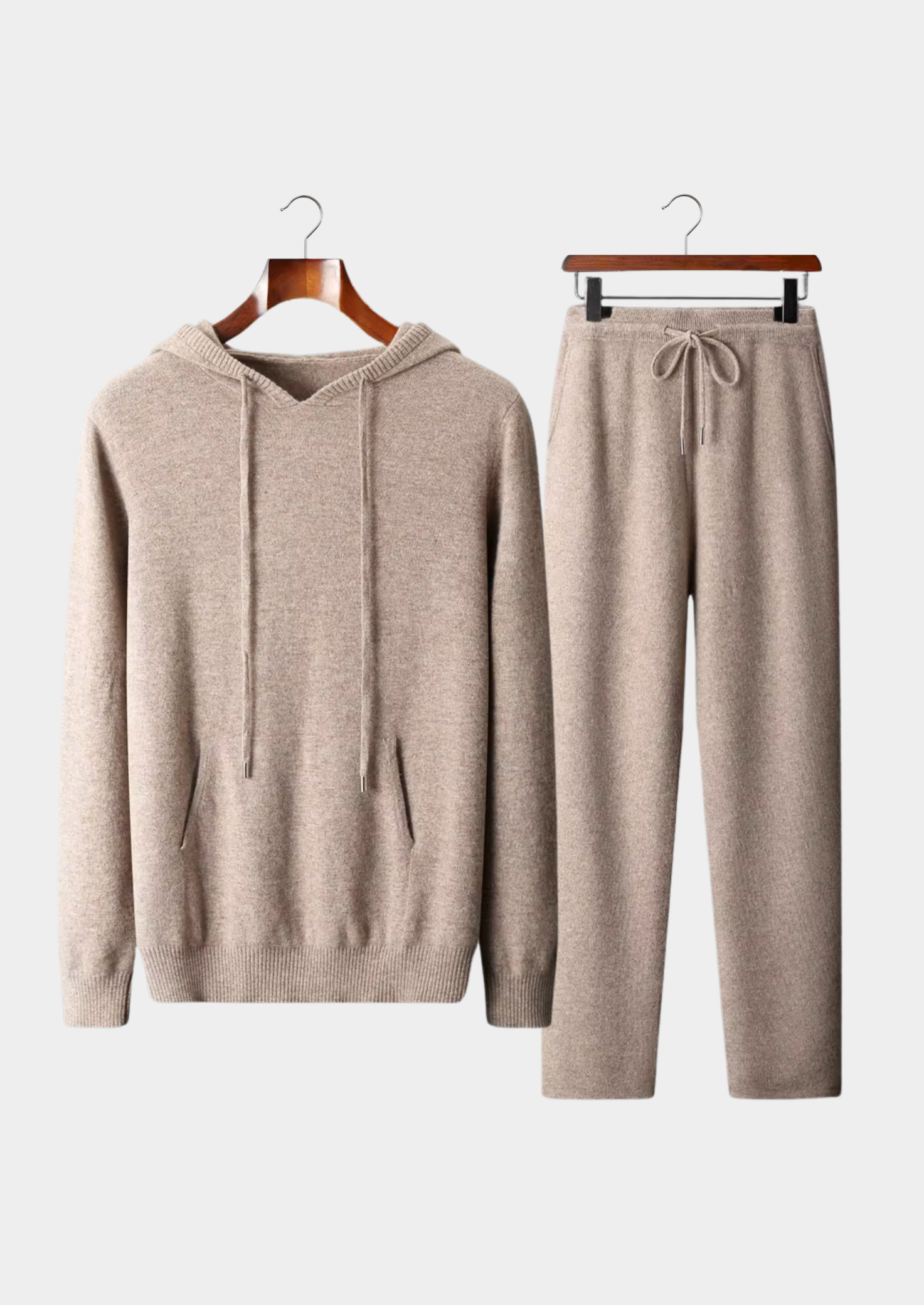 Conjunto Savro Bege em Lã Merino Extrafina Pura