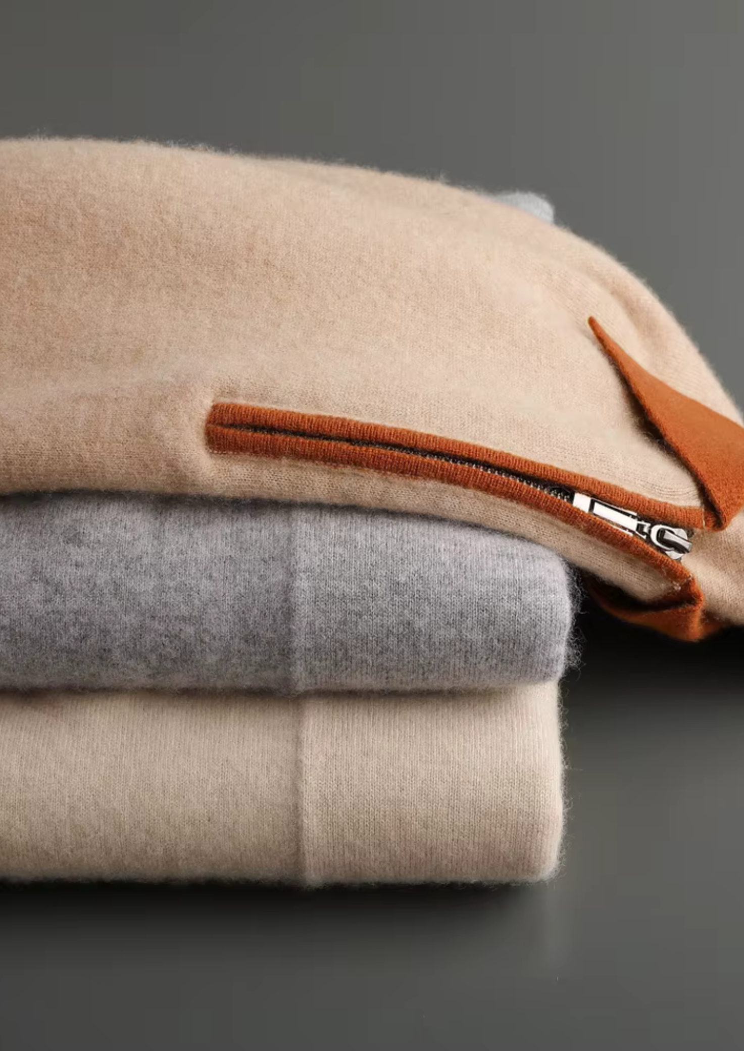 Polo Premium Cashmere Bicolor com Zíper