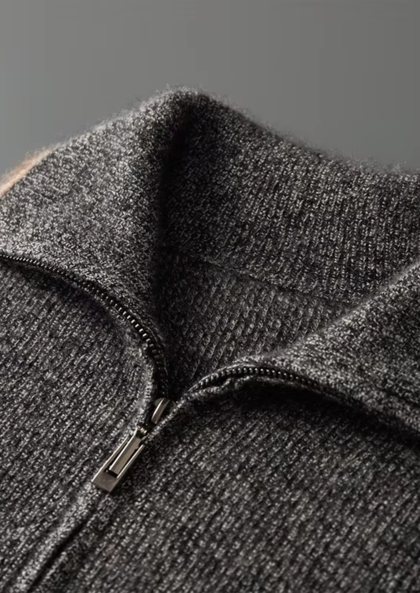Cardigan Cashmere Puro Listrado com Zíper