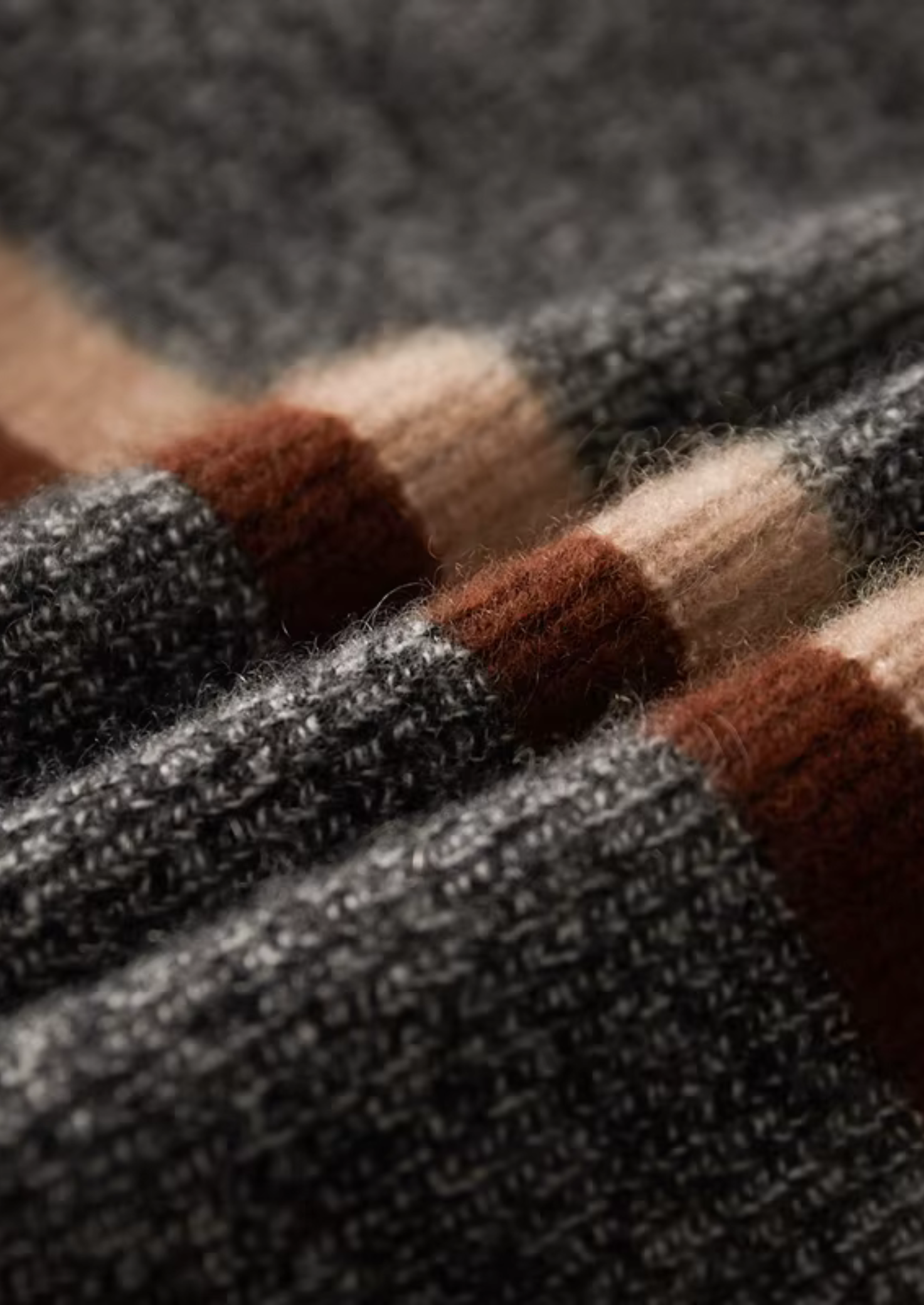 Cardigan Cashmere Puro Listrado com Zíper