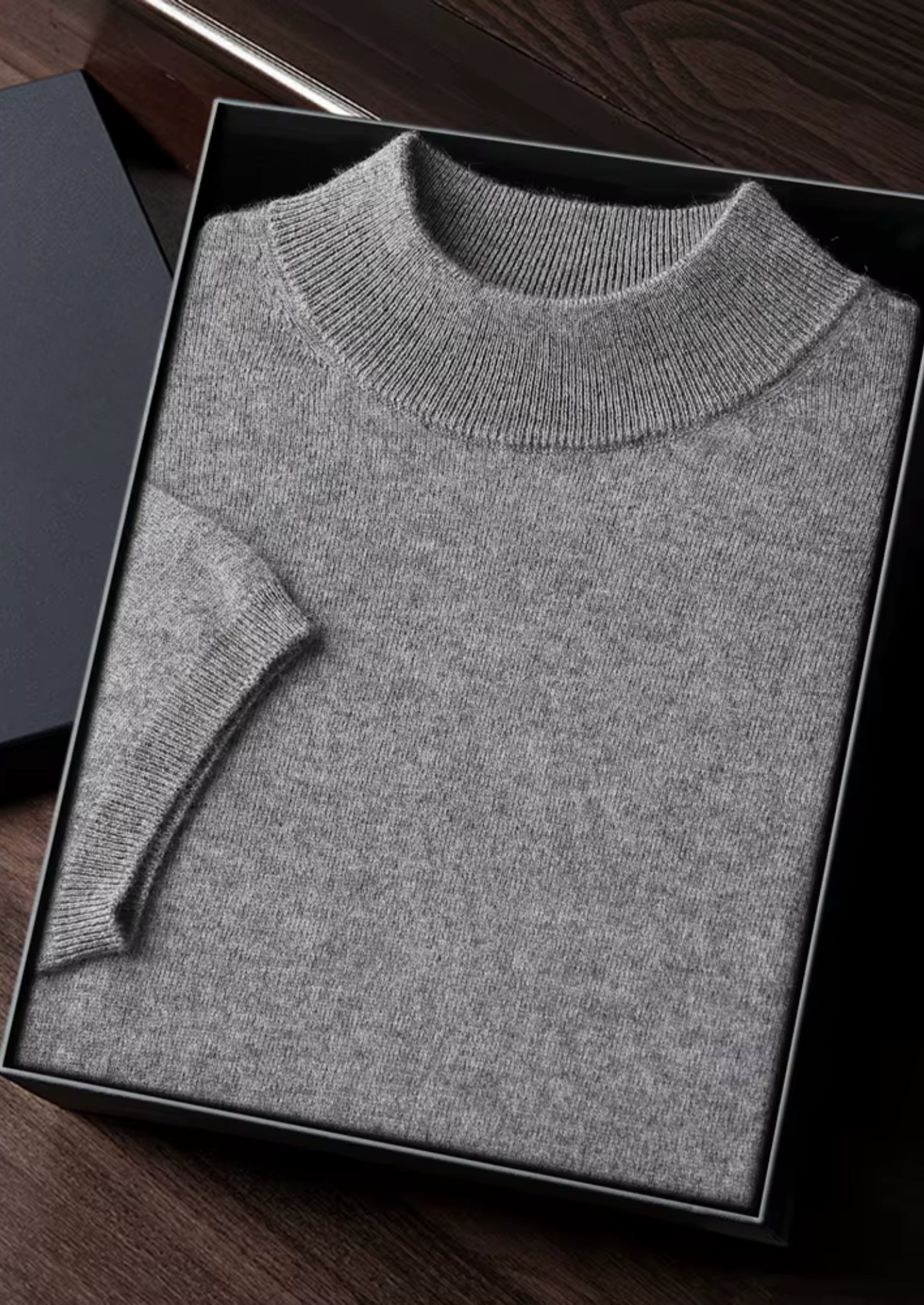 Camiseta Gola Alta em Cashmere Premium