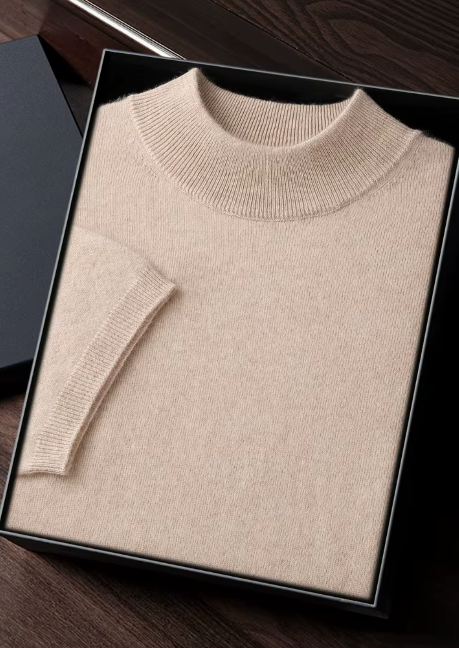 Camiseta Gola Alta em Cashmere Premium