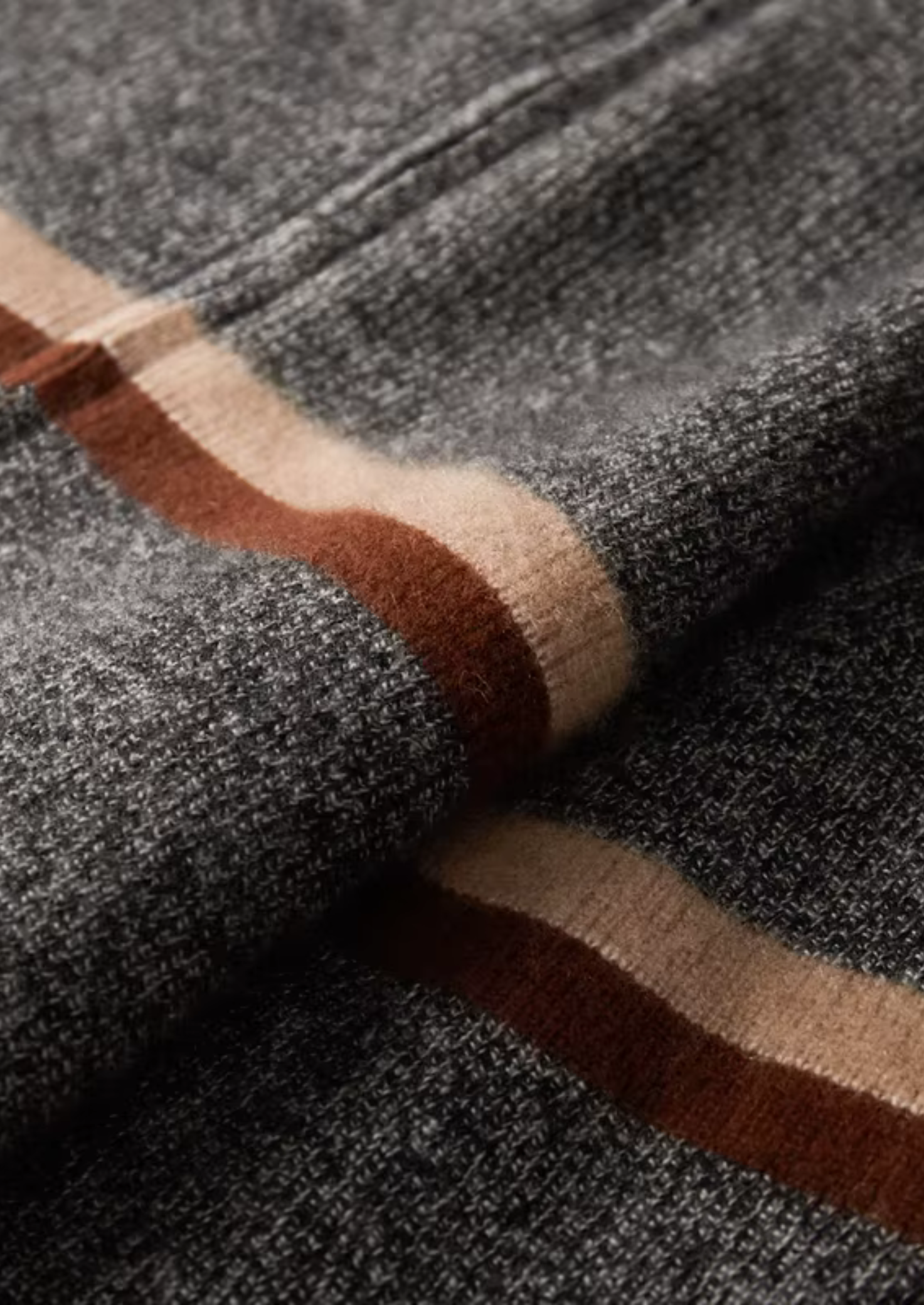 Cardigan Cashmere Puro Listrado com Zíper