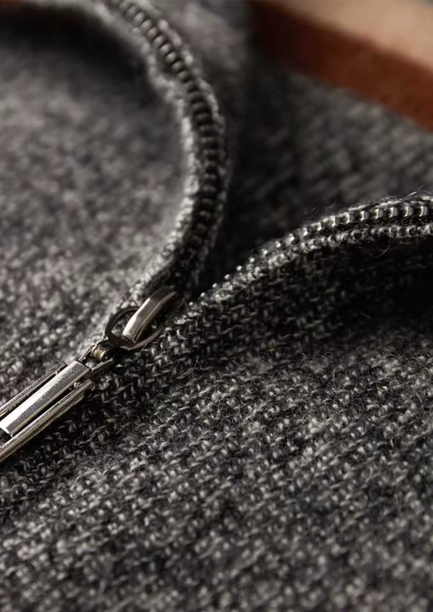 Cardigan Cashmere Puro Listrado com Zíper