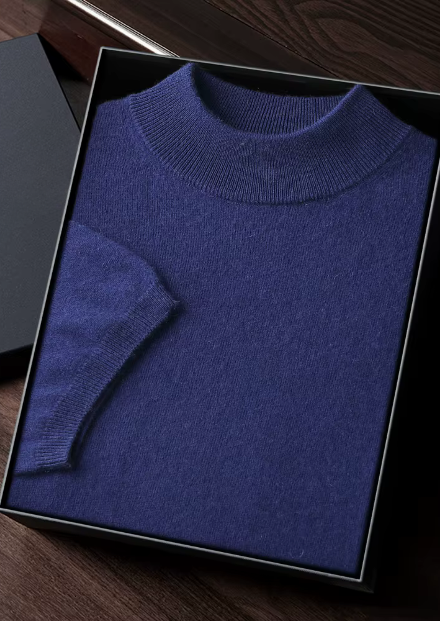 Camiseta Gola Alta em Cashmere Premium