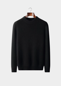 Suéter Gola Careca Cashmere Puro Encorpado Preto