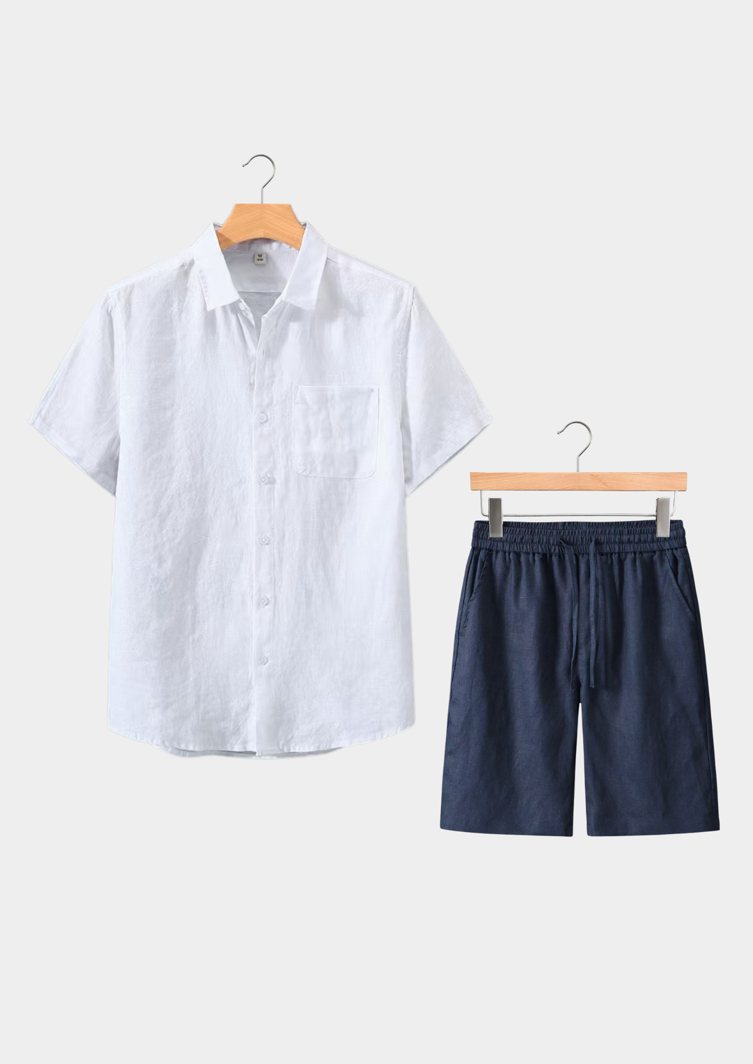 CONJUNTO DE VERÃO DOLCEVITA MANGA CURTA - BRANCO/AZUL MARINHO