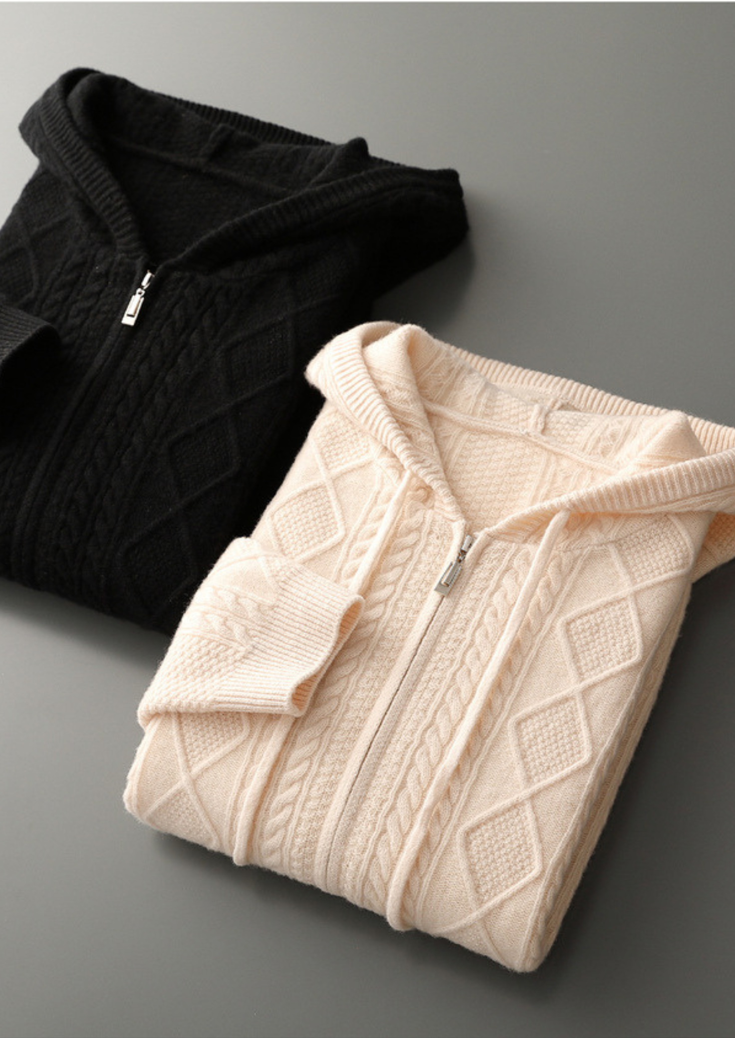 Moletom com Zíper de Inverno em Lã Merino Extrafina