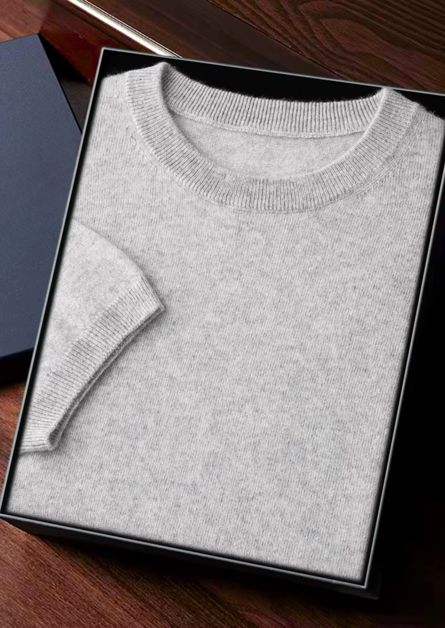 Camiseta Gola Redonda Clássica em Cashmere Premium