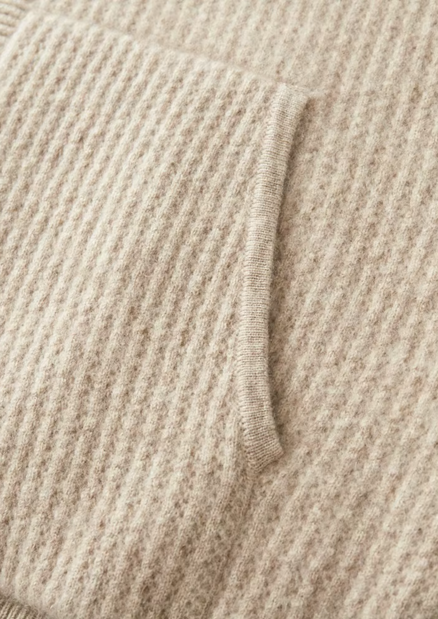 Moletom com Zíper Canelado em Lã Merino Extrafina Pura
