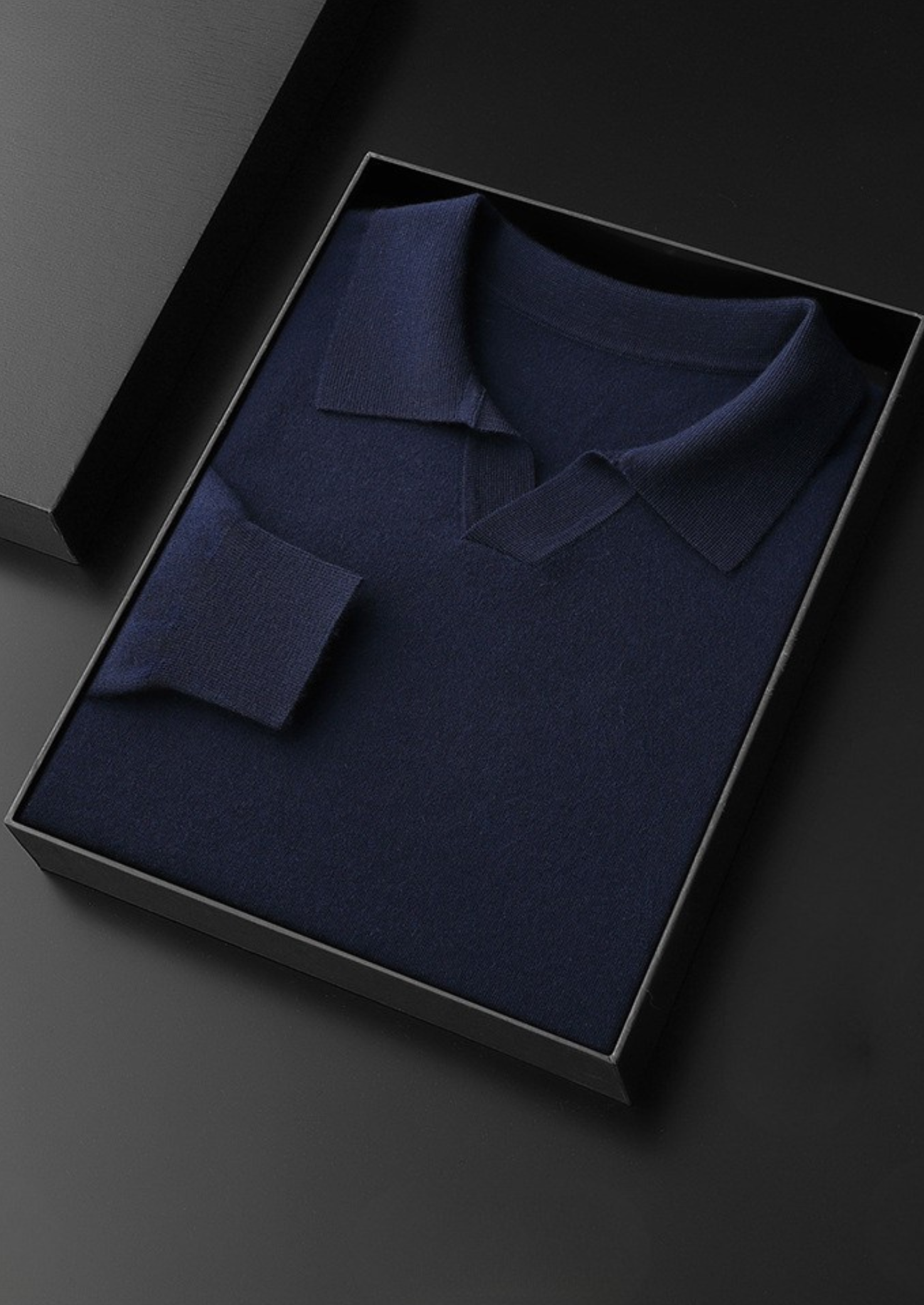 Polo de Tricô em Caxemira Premium Sem Botões