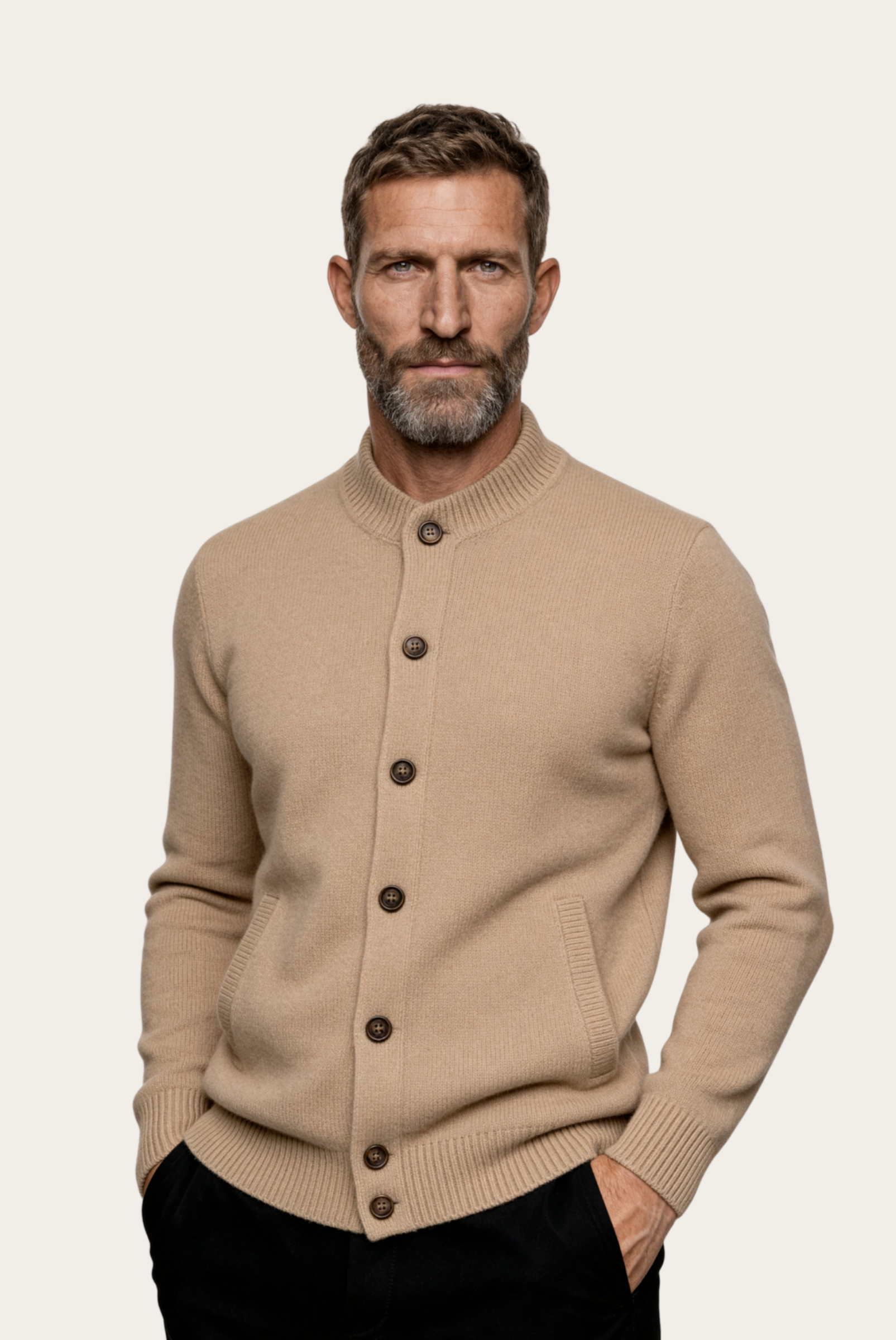 Cardigan de Cashmere Camelo